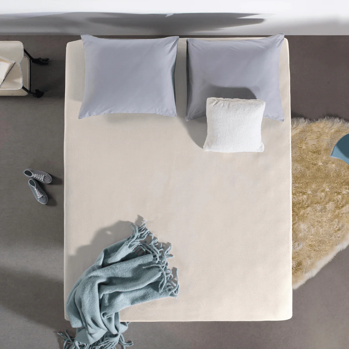 Spannbetttuch Single Jersey Creme - Image 2
