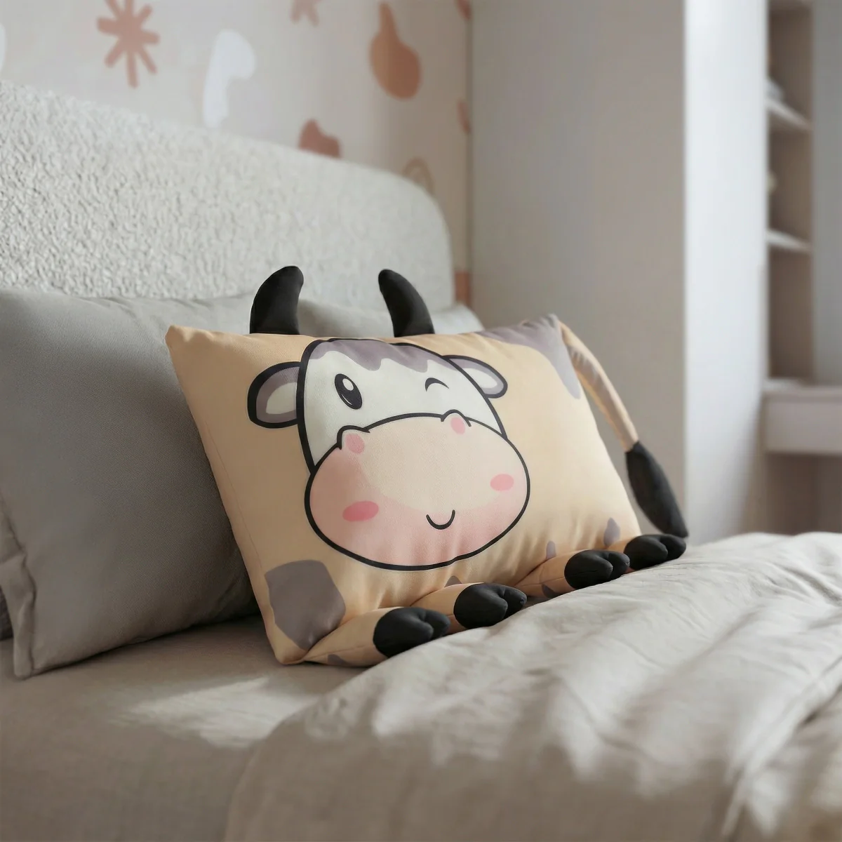 Kinderkissen Koosje Kuh - Grau/Beige - Image 5