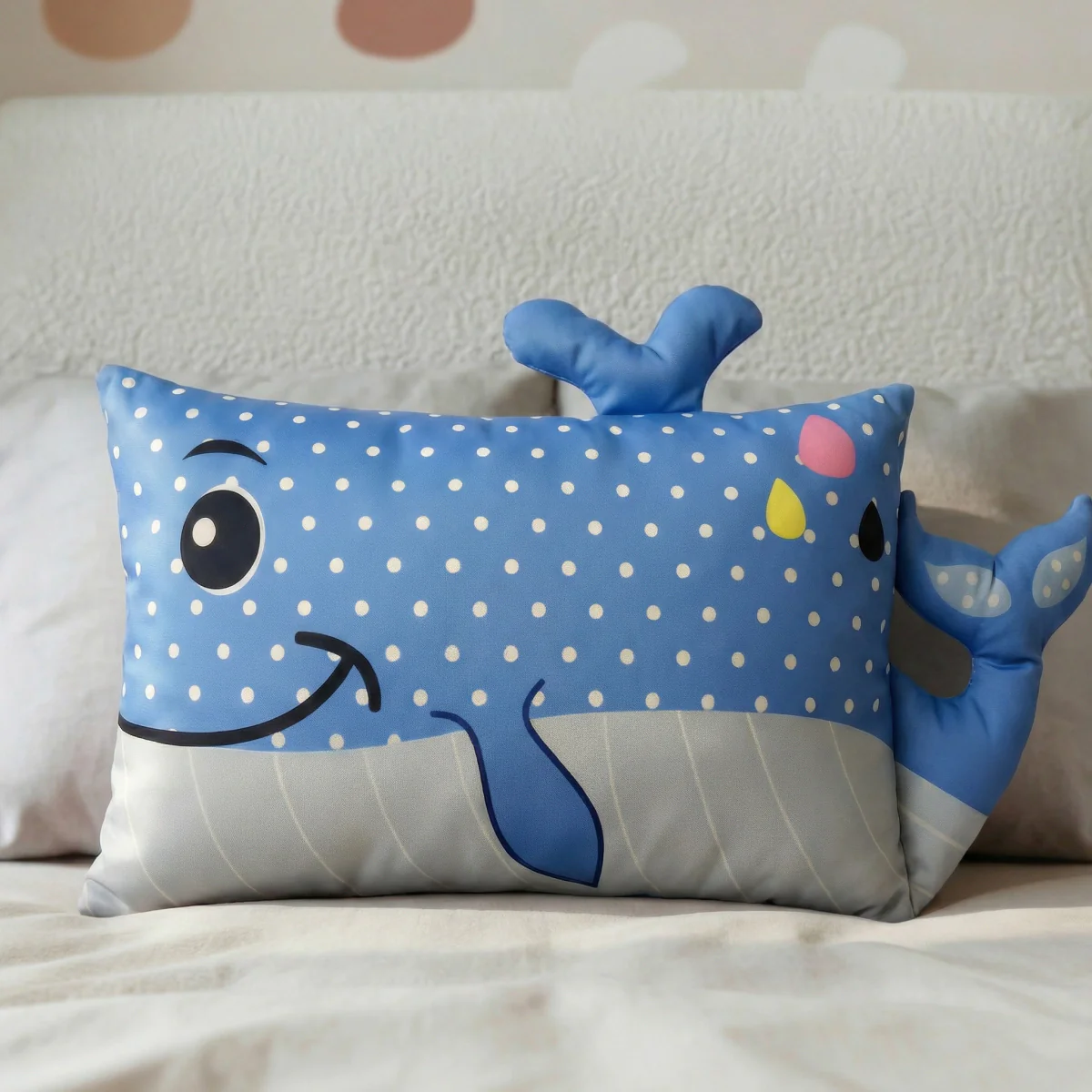 Kinderkissen Wally Wal - Blau/Grau - Image 3