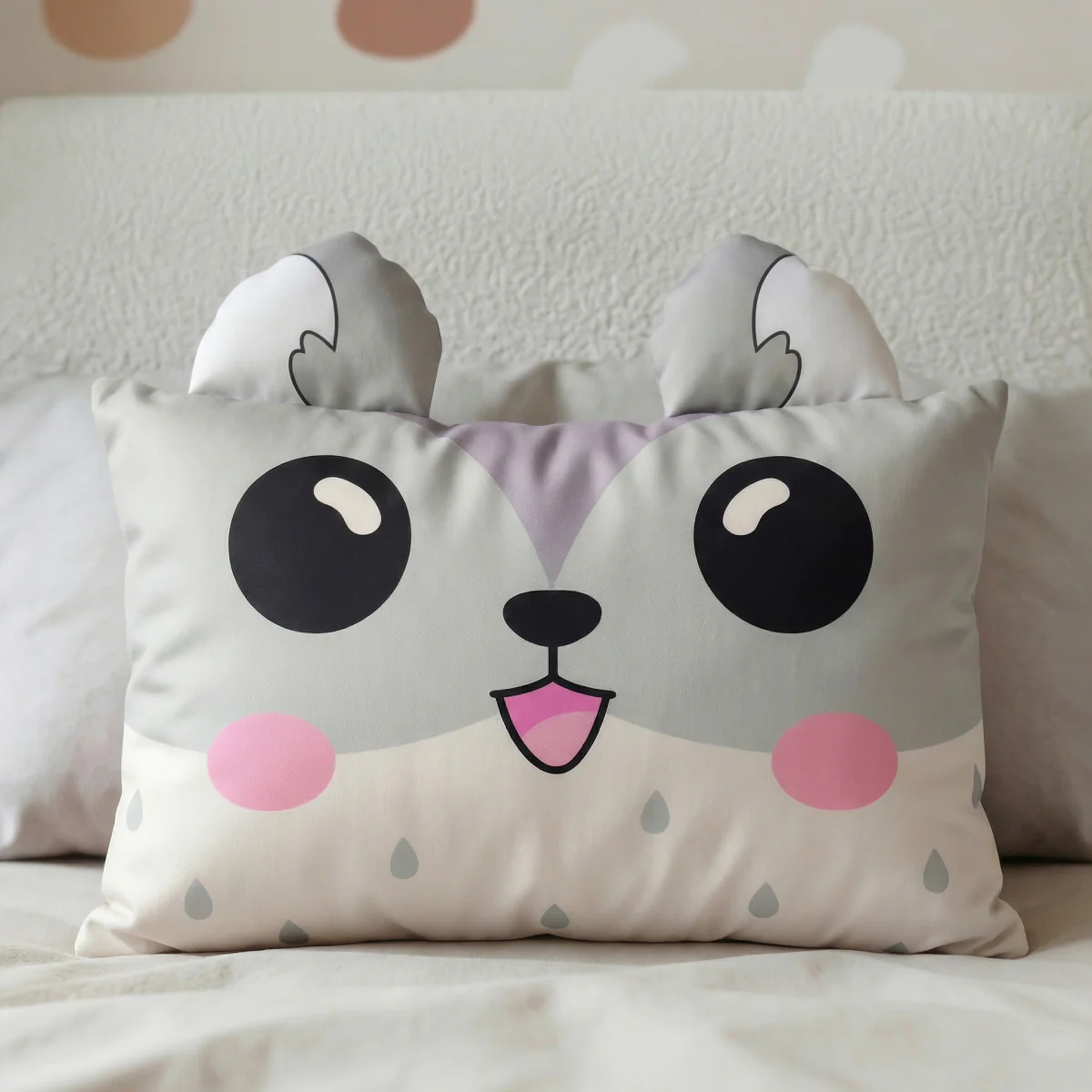 Kinderkissen Wimmy Waschbär - Grau - Image 3