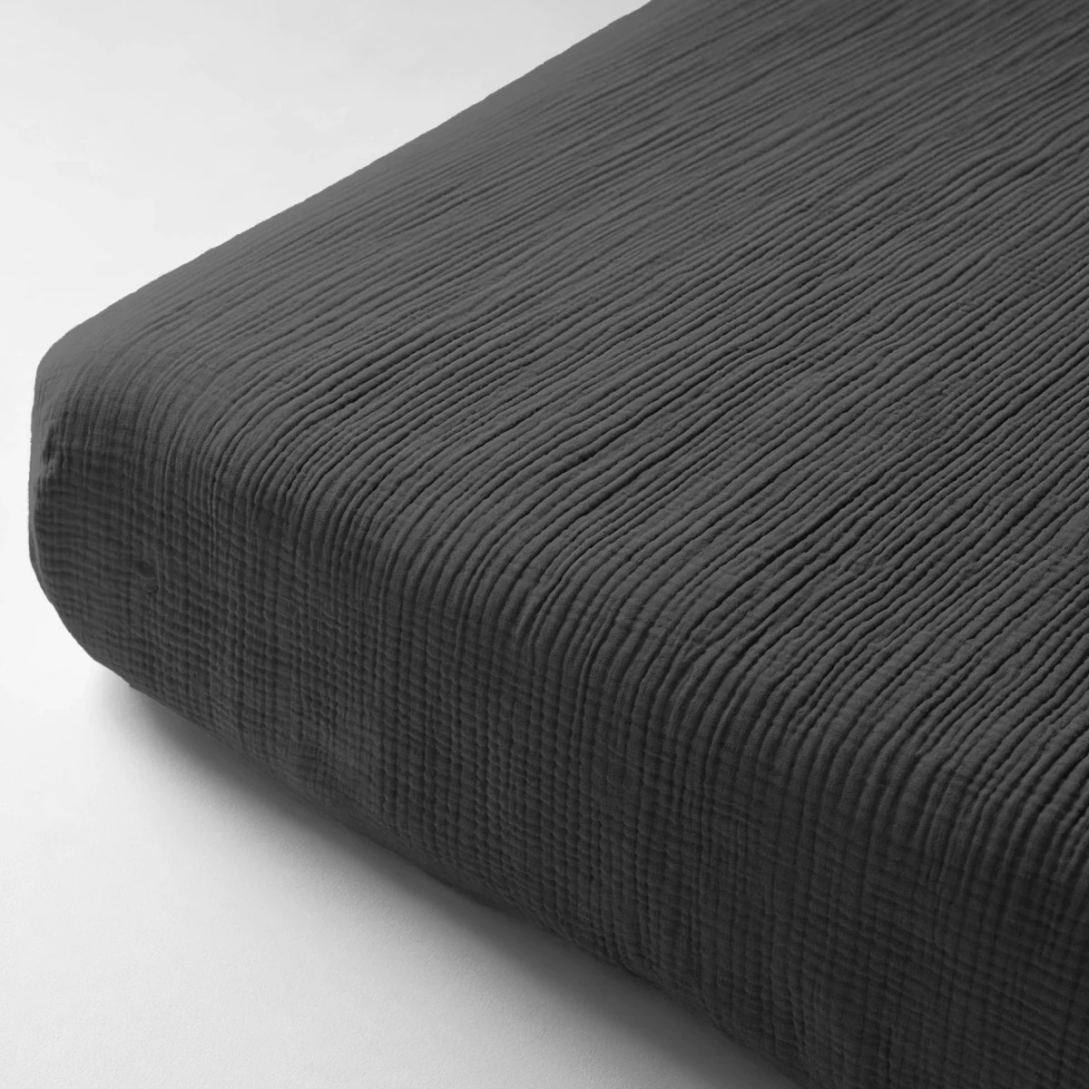 Musselin Spannbettlaken - Anthracite - Image 4