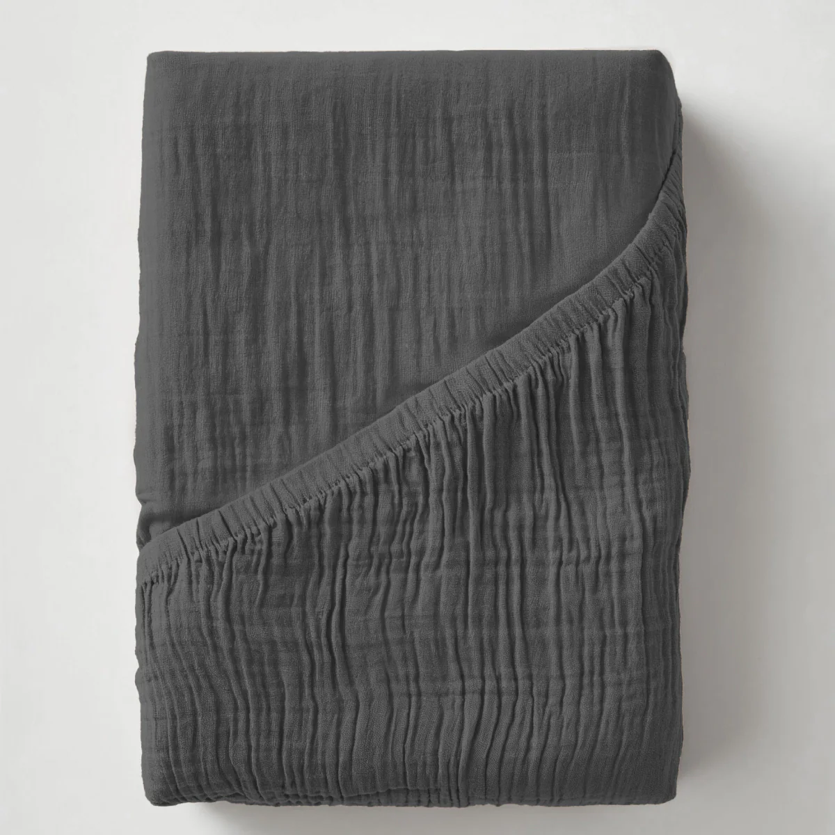 Musselin Spannbettlaken - Anthracite - Image 7