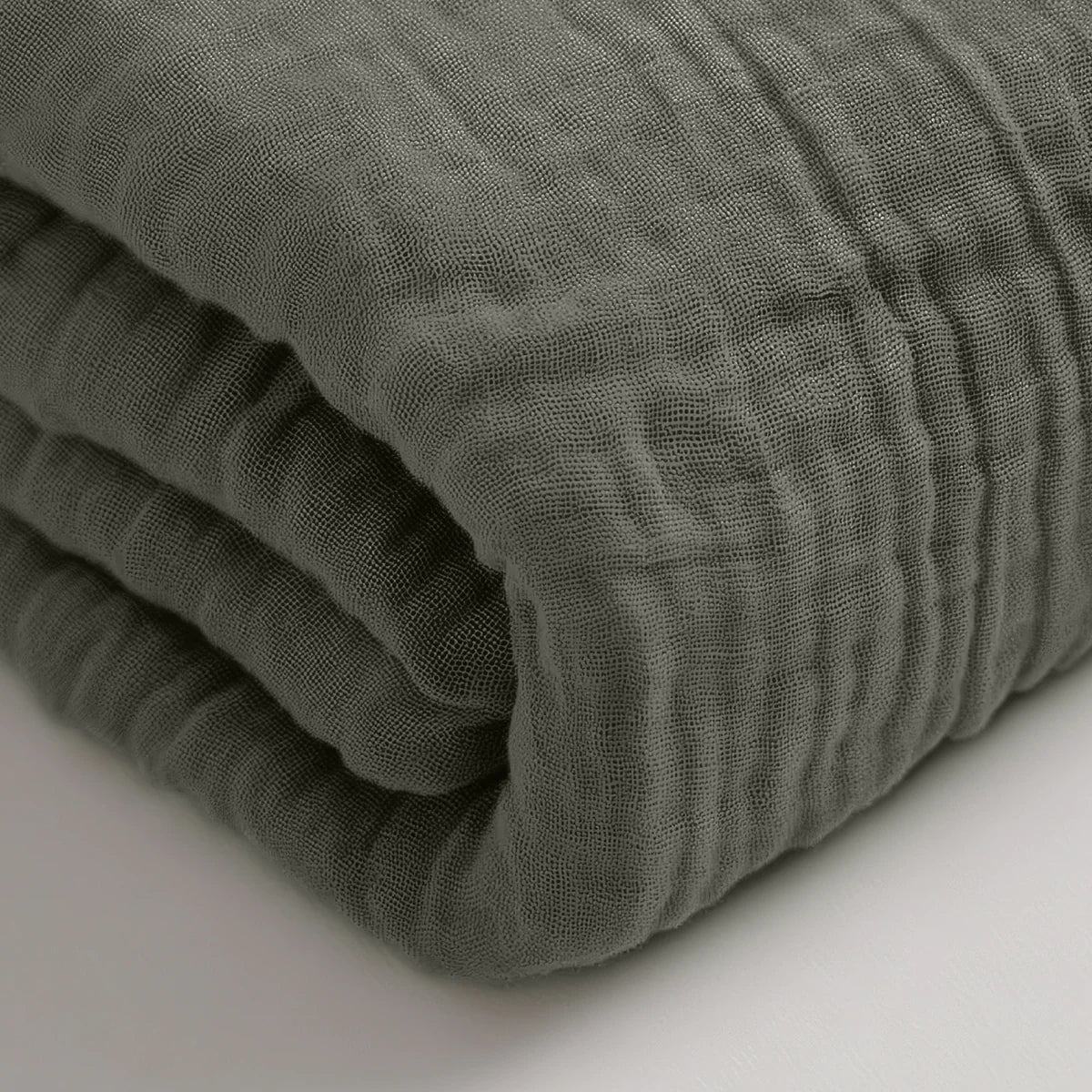 Musselin Spannbettlaken - Grey-Green - Image 3