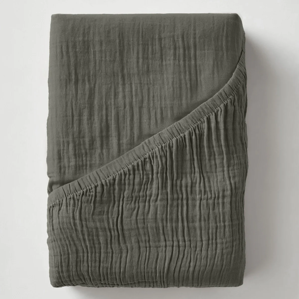 Musselin Spannbettlaken - Grey-Green - Image 5