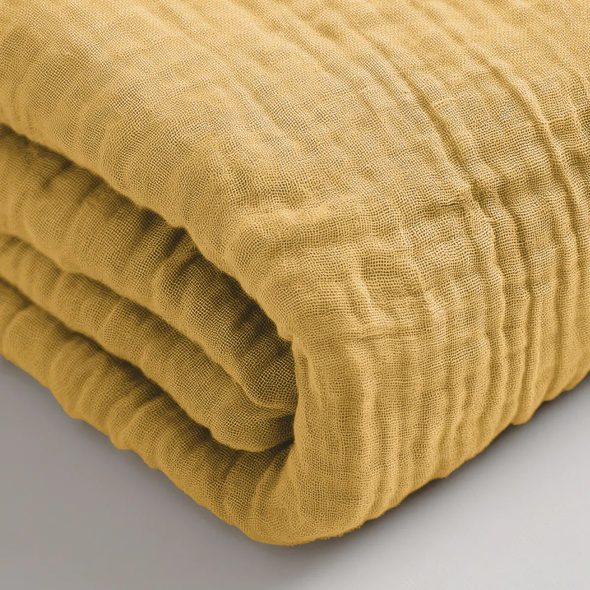 Musselin Spannbettlaken - Ochre-Yellow - Image 3