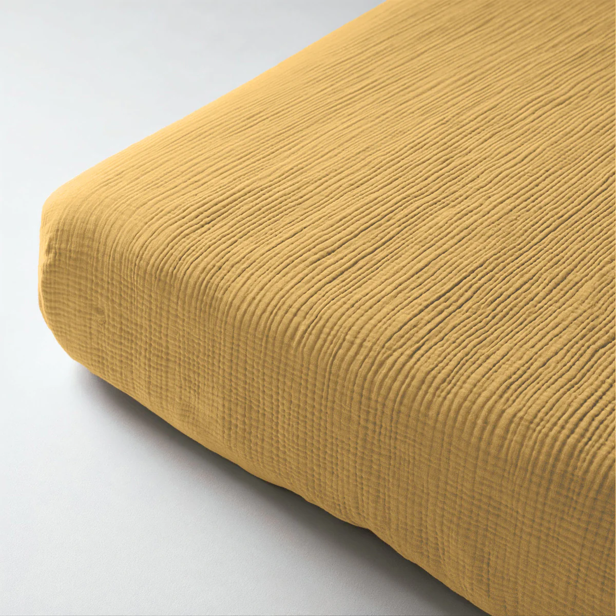 Musselin Spannbettlaken - Ochre-Yellow - Image 4