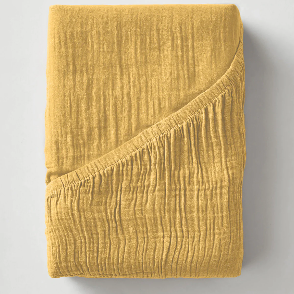 Musselin Spannbettlaken - Ochre-Yellow - Image 5