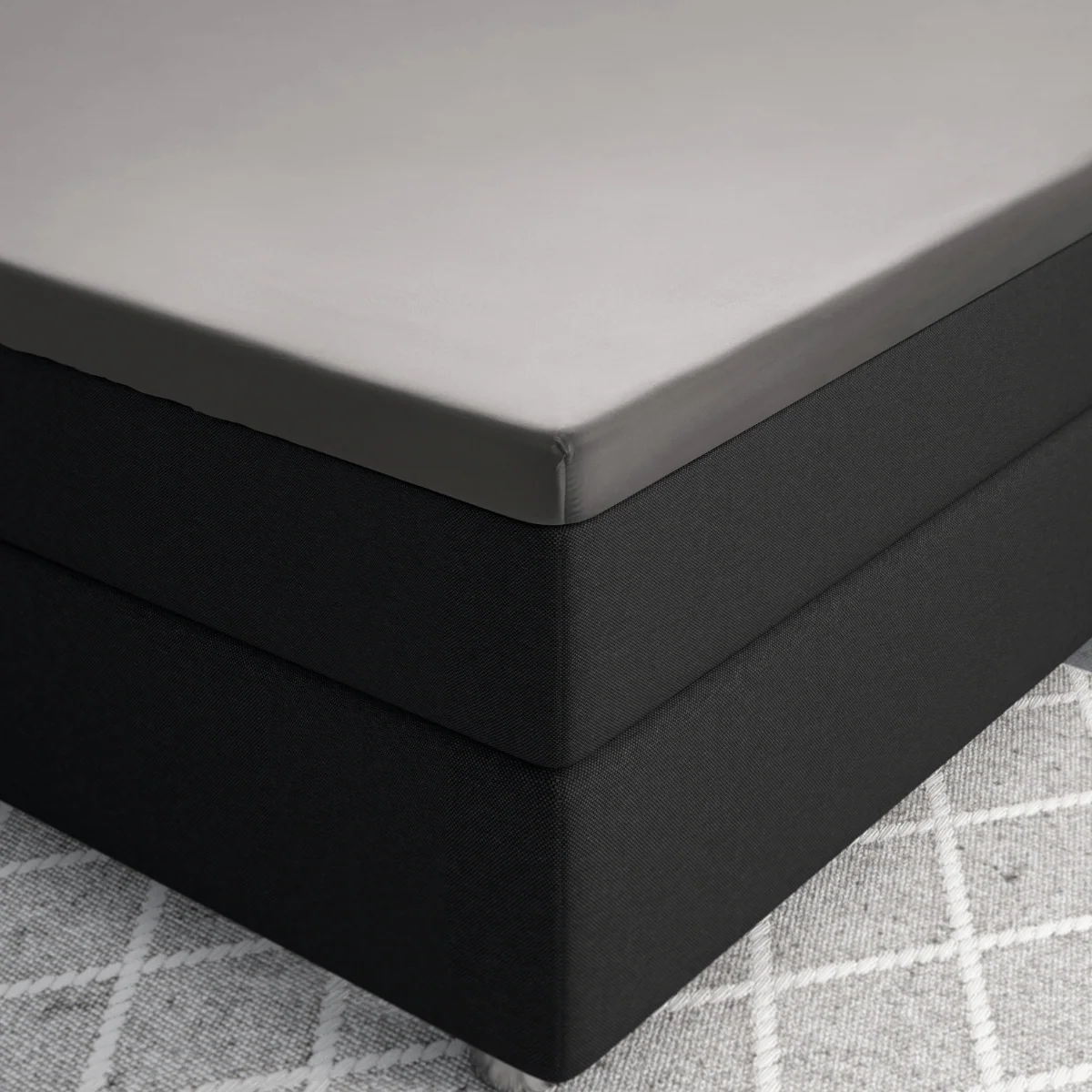 Primaviera Deluxe Topper Satin Deluxe Spannbettuch - Grau - Image 4