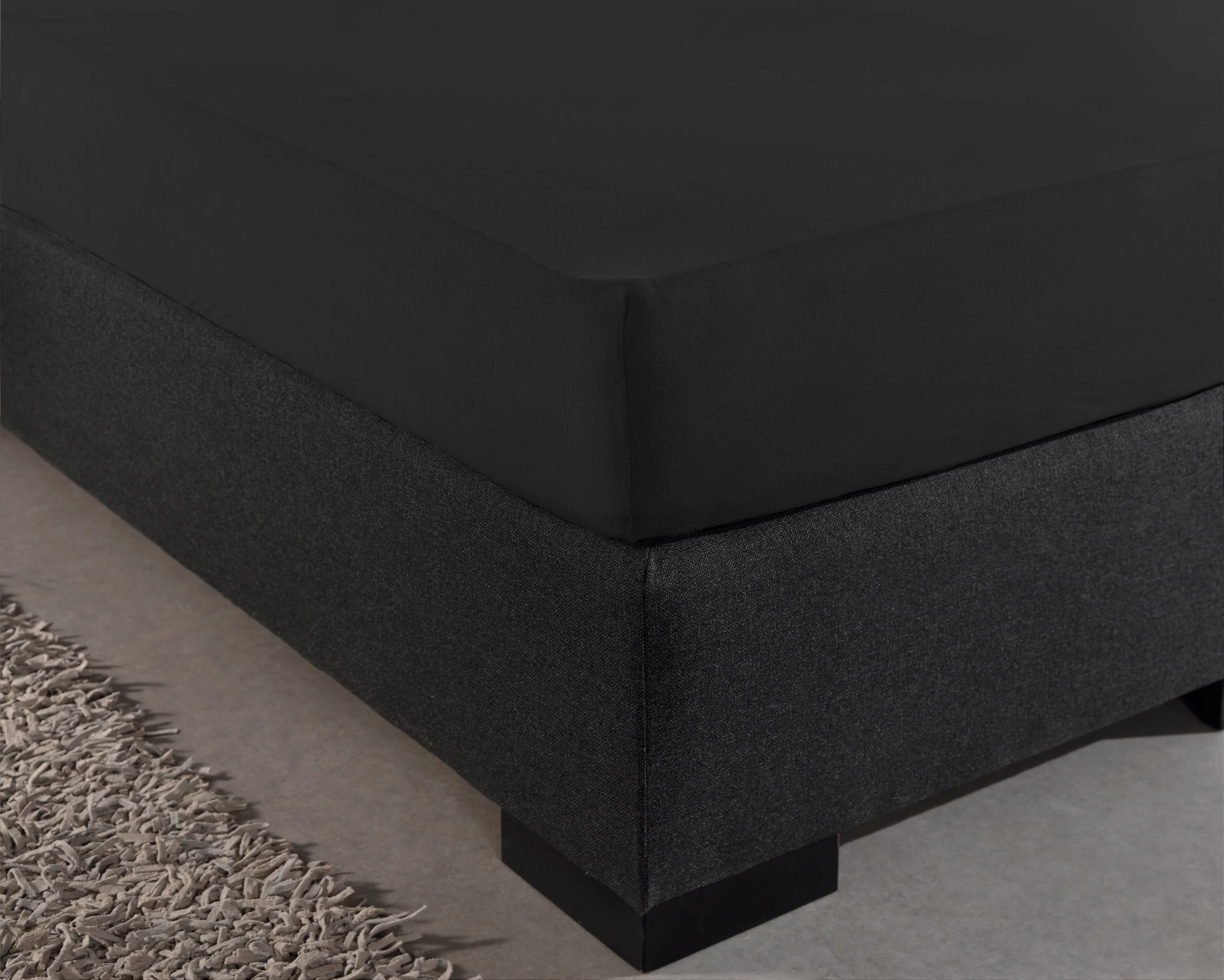 Spannbetttuch Single Jersey Schwarz - Image 3