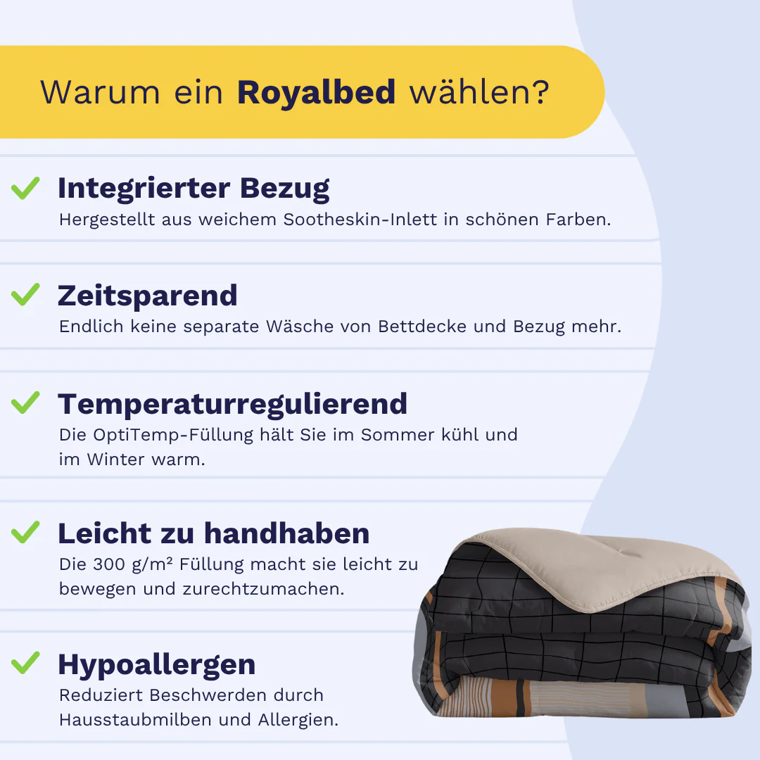 Zelesta Comfort Design Bettdecke – Blaue Streifen - Image 4