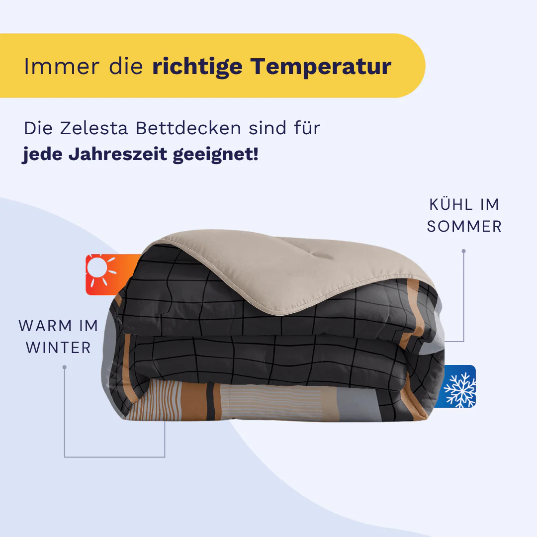 Zelesta Comfort Design Bettdecke – Blaue Streifen - Image 5