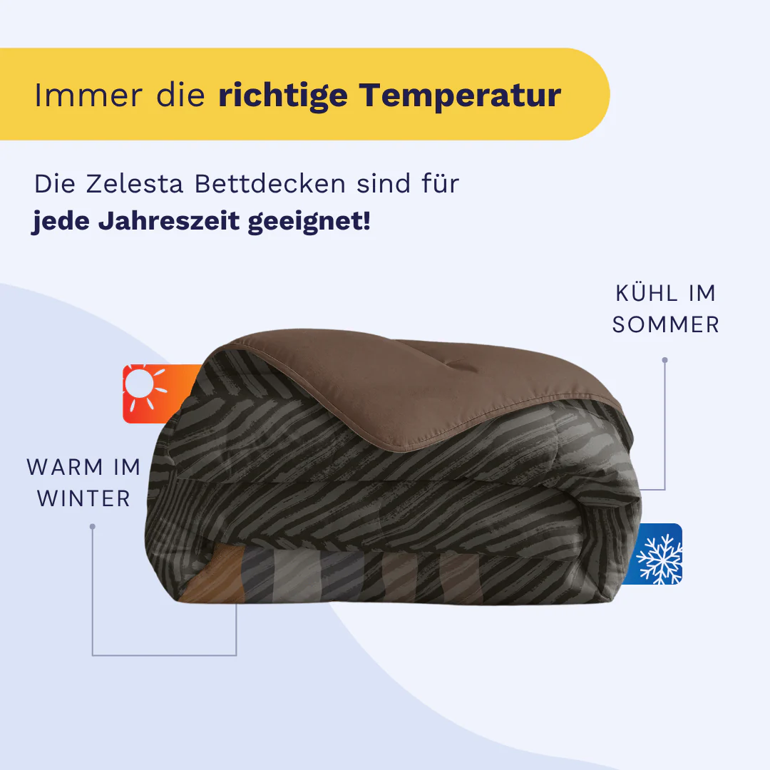 Zelesta Comfort Design Bettdecke – Braune Streifen - Image 5