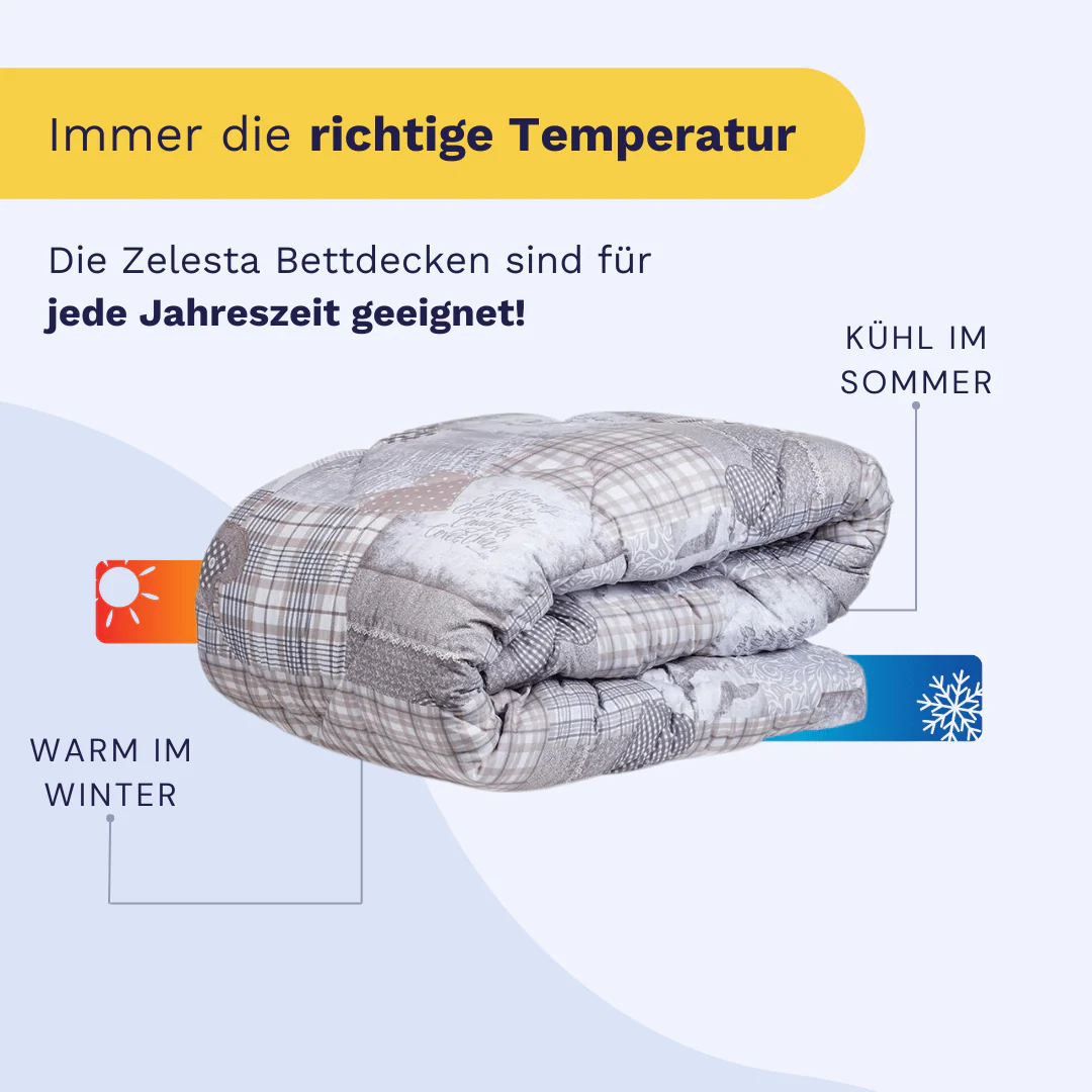 Zelesta Comfort Design Bettdecke - Patchwork Herzen - Image 6