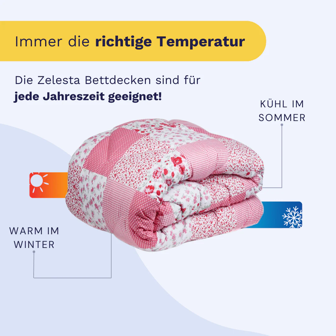 Zelesta Comfort Design Bettdecke - Patchwork Rosa - Image 5