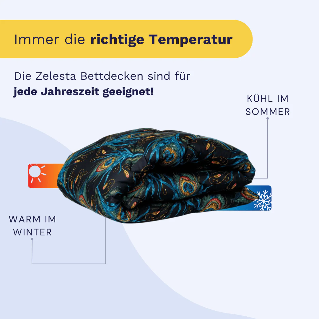 Zelesta Comfort Design Bettdecke - Pfauenfedern - Image 5