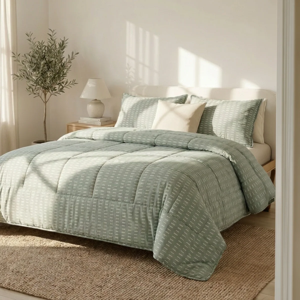Zelesta Comfort Design Sommerbettdecke - Olive Stitches - Image 4