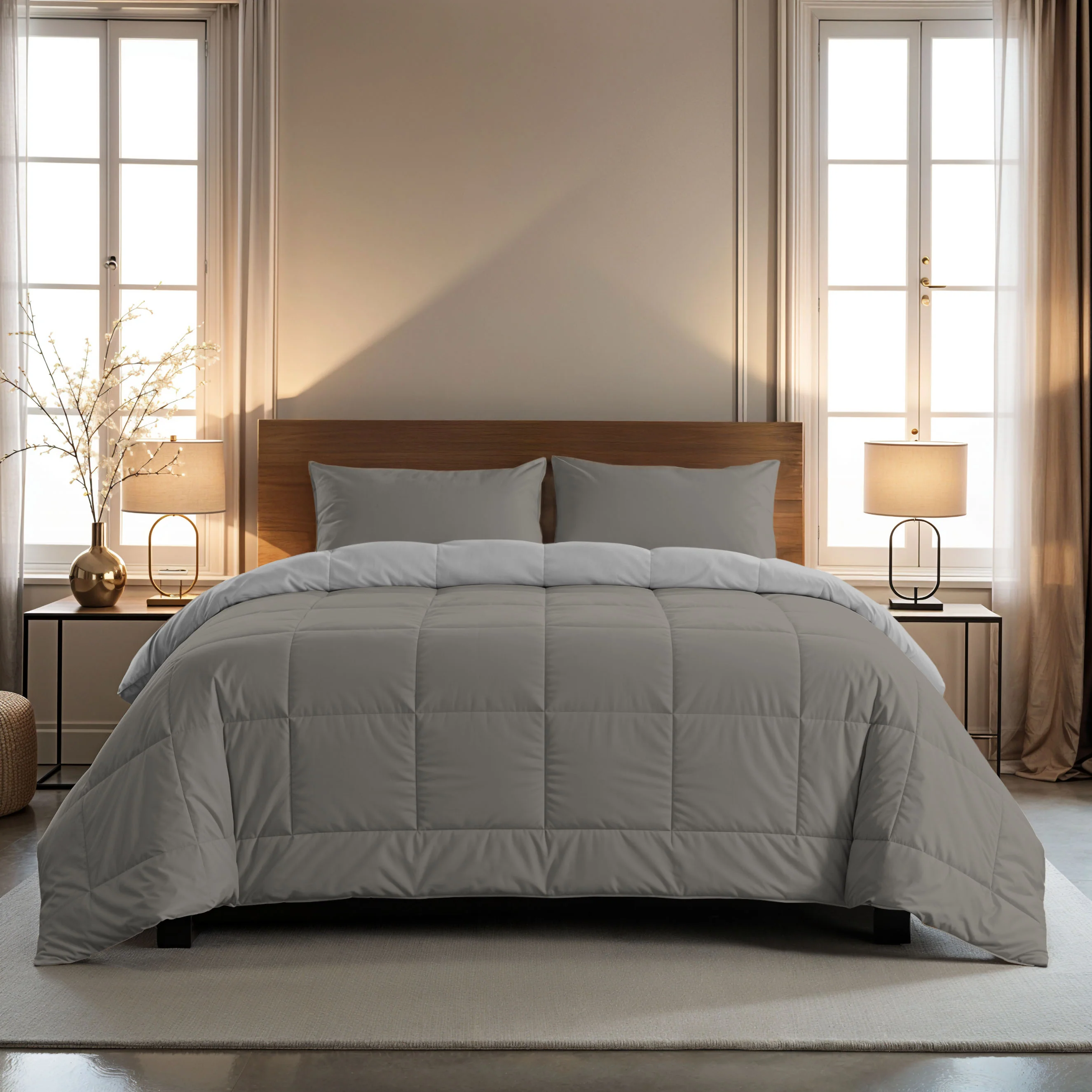 Zelesta Comfort Duo Bettdecke - Grau & Sanftes Grau - Image 2