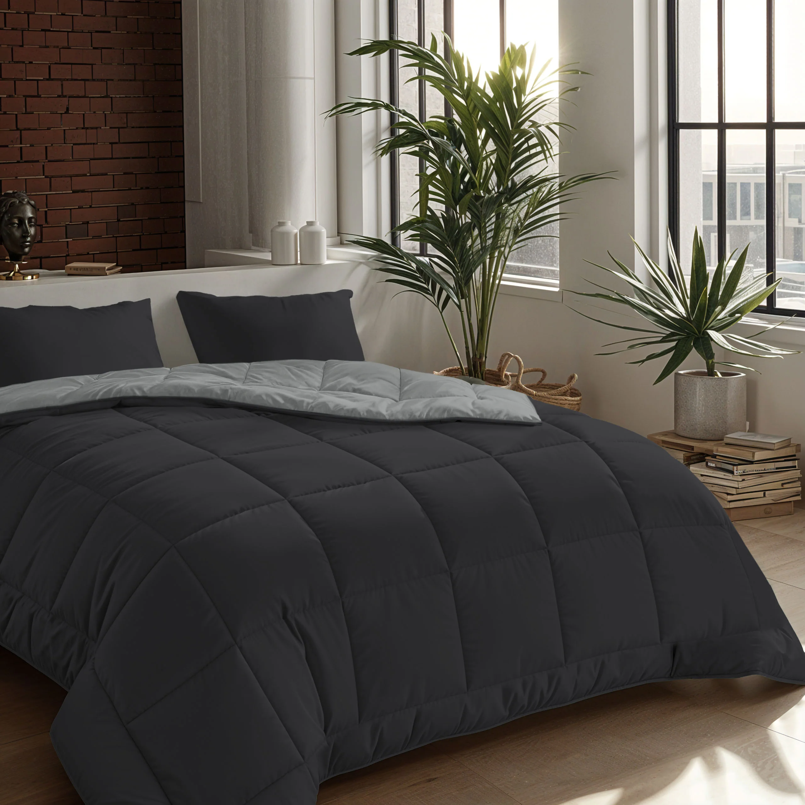 Zelesta Comfort Duo Bettdecke - Sanftes Schwarz & Silbergrau - Image 3
