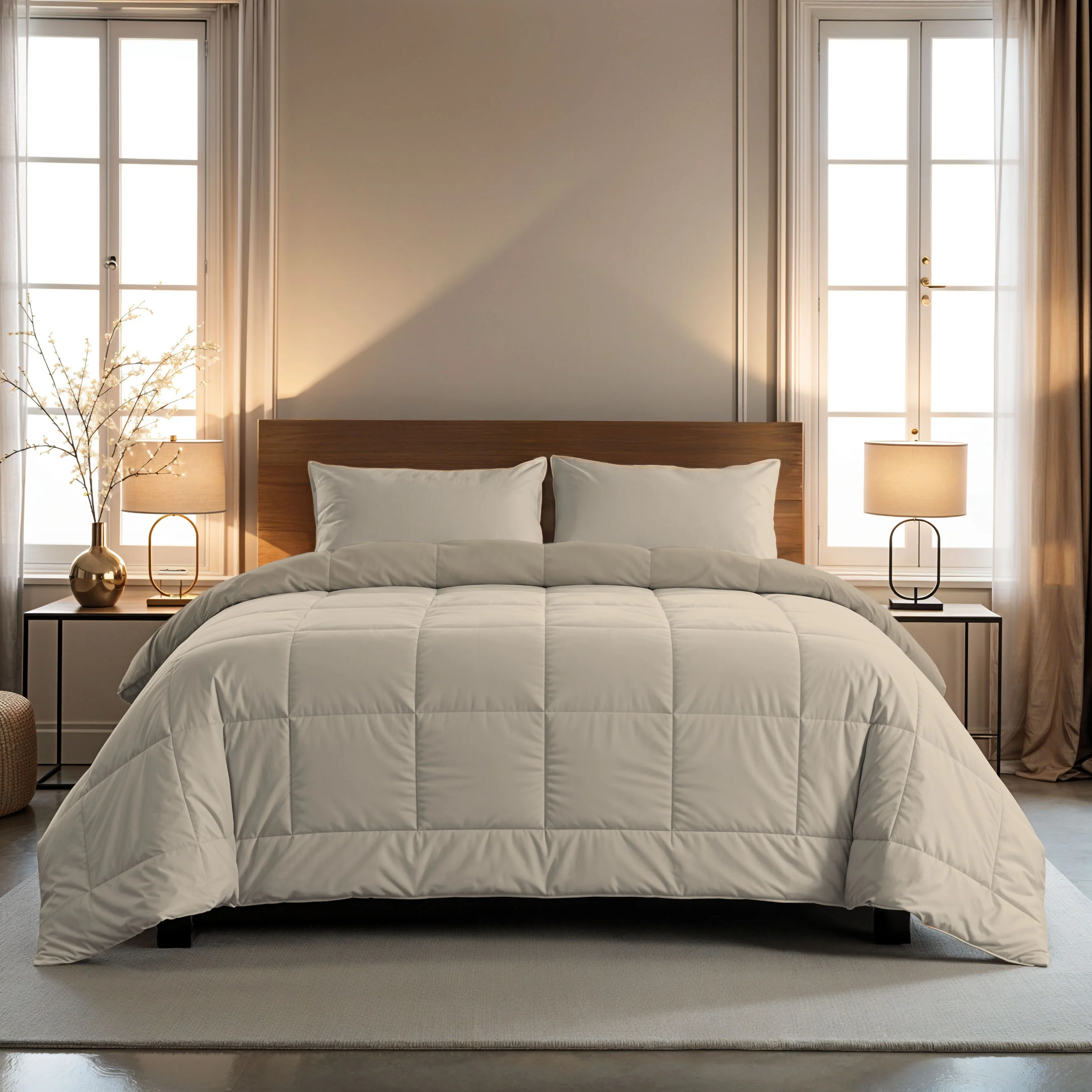 Zelesta Comfort Duo Bettdecke - Taupe & Champagner - Image 2