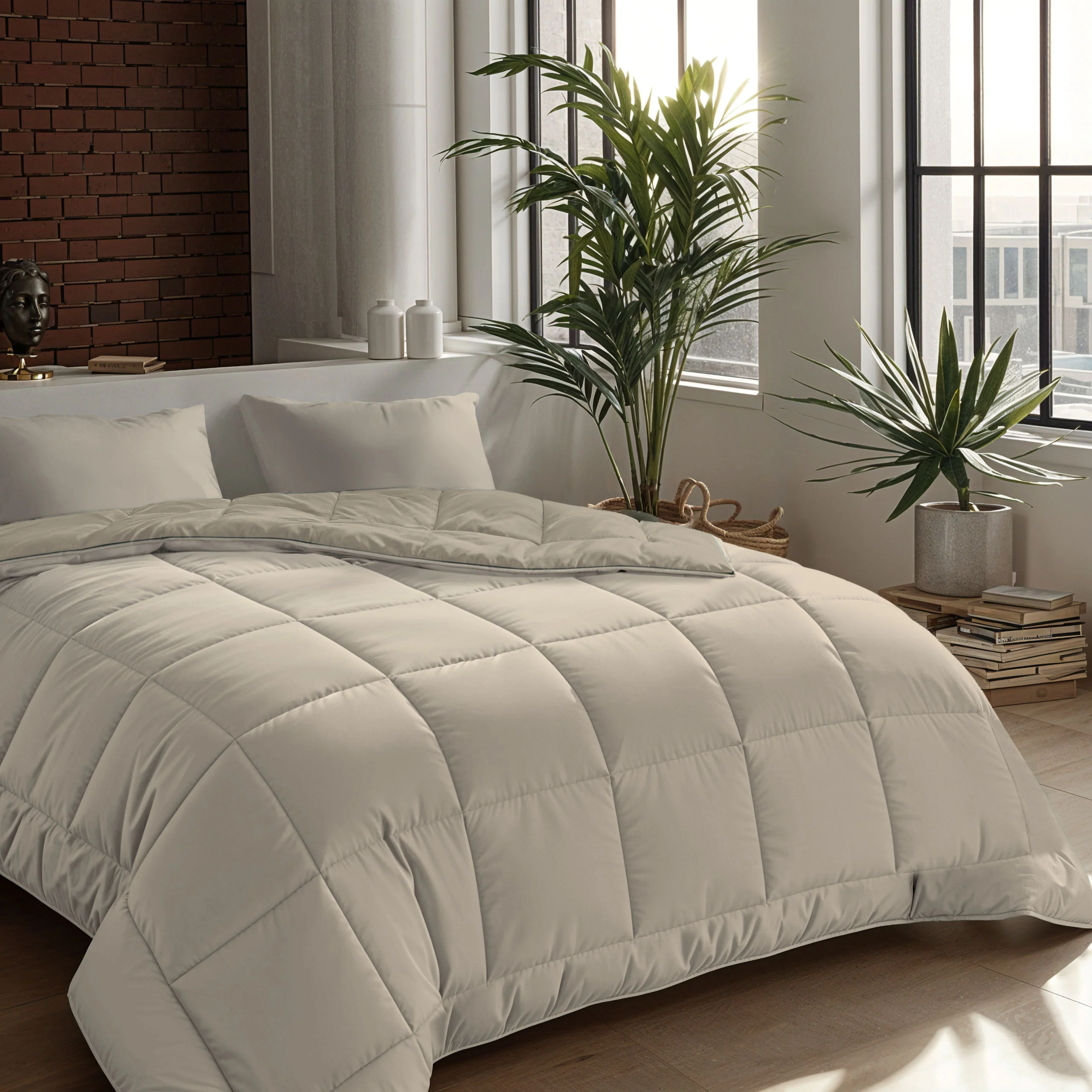 Zelesta Comfort Duo Bettdecke - Taupe & Champagner - Image 3