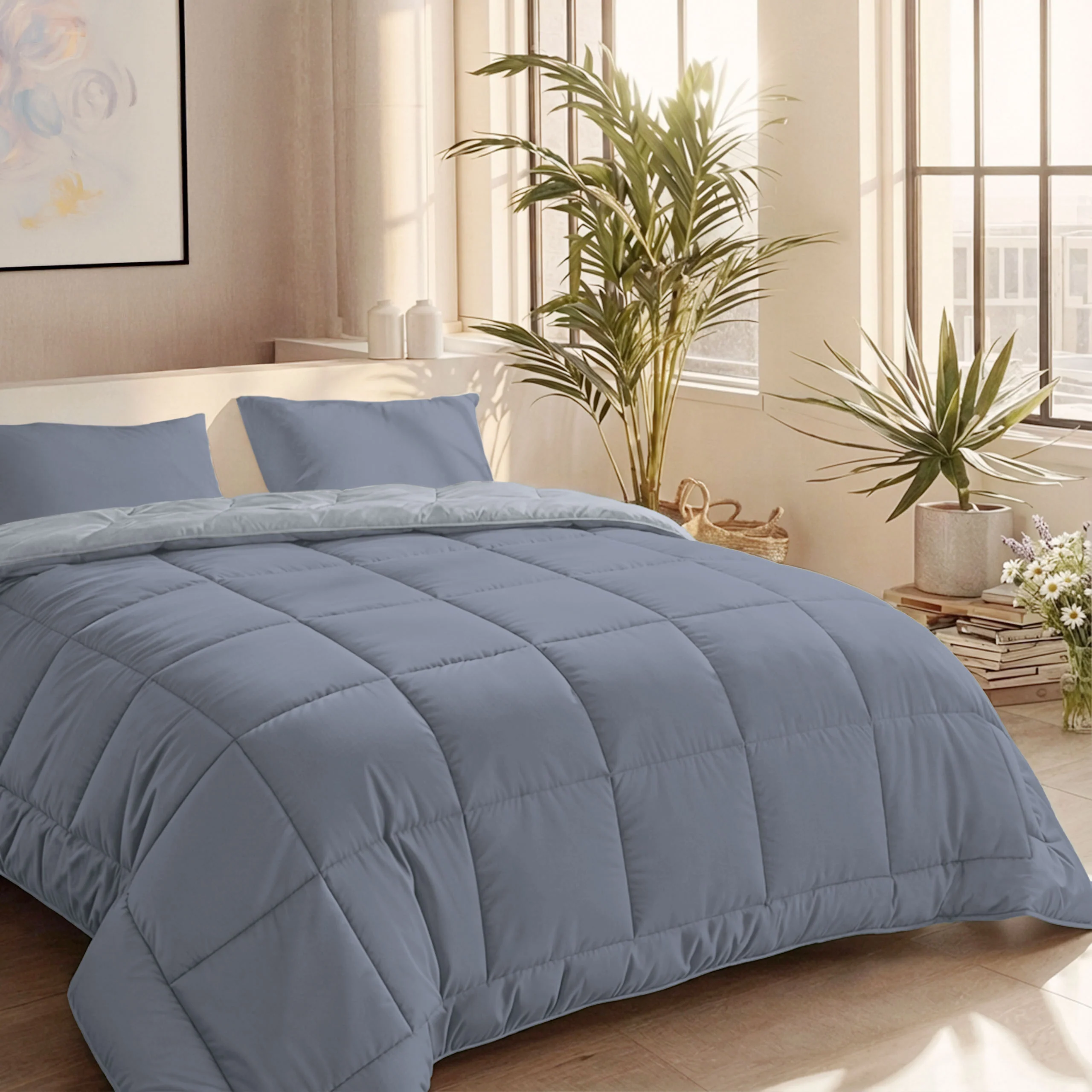 Zelesta Comfort Duo Sommerbettdecke - Eisblau & Sanftes Blau - Image 2