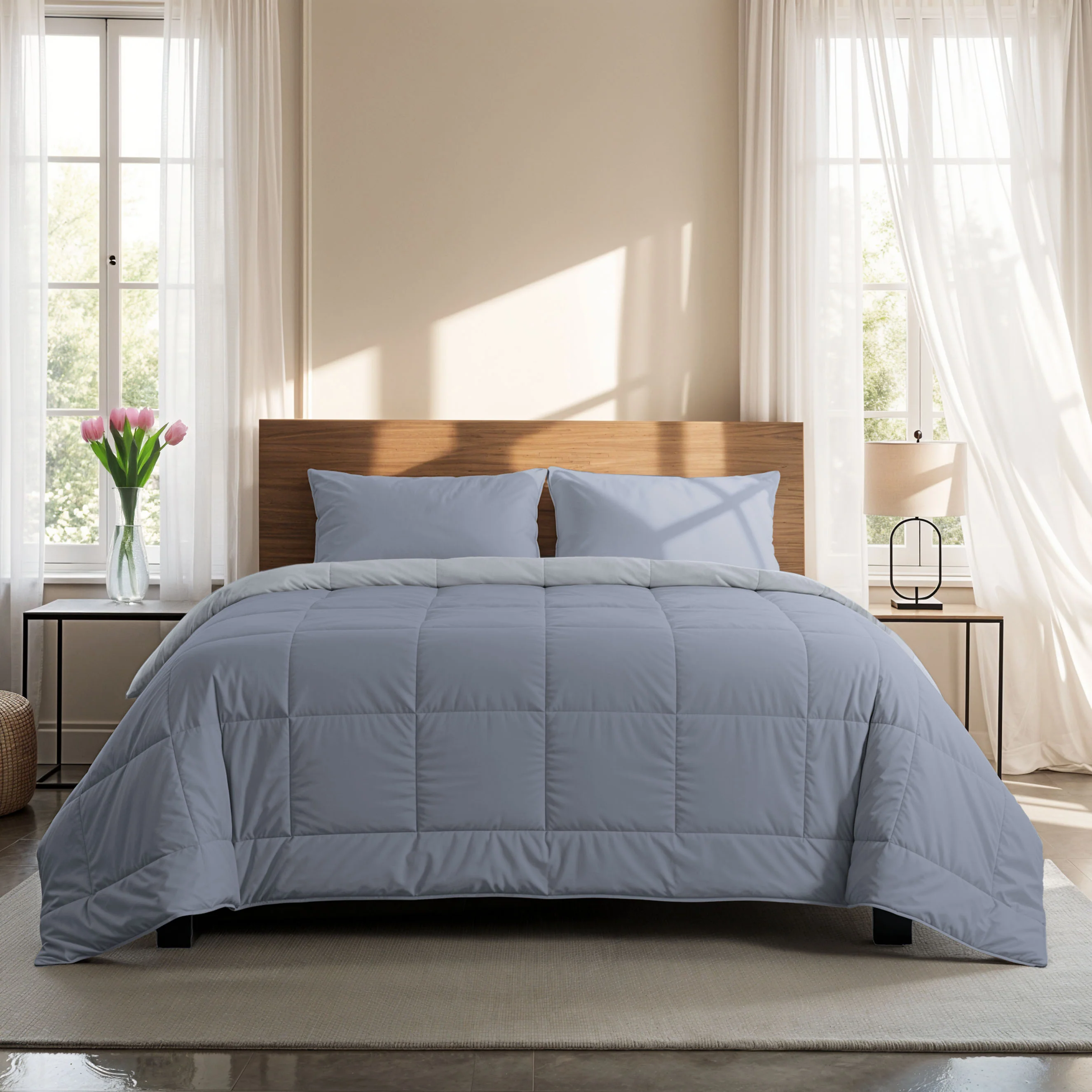 Zelesta Comfort Duo Sommerbettdecke - Eisblau & Sanftes Blau - Image 3