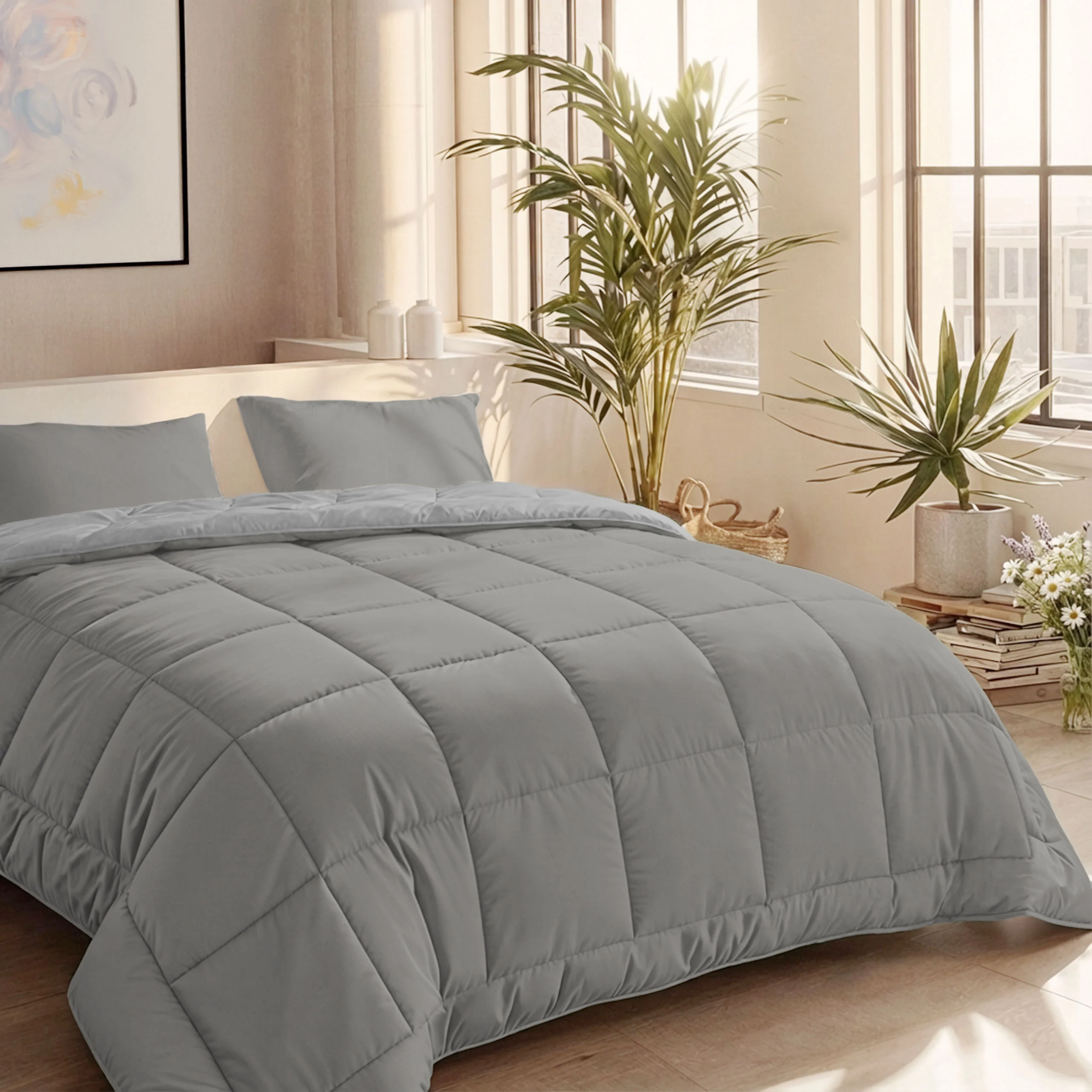 Zelesta Comfort Duo Sommerbettdecke - Grau & Sanftes Grau - Image 2