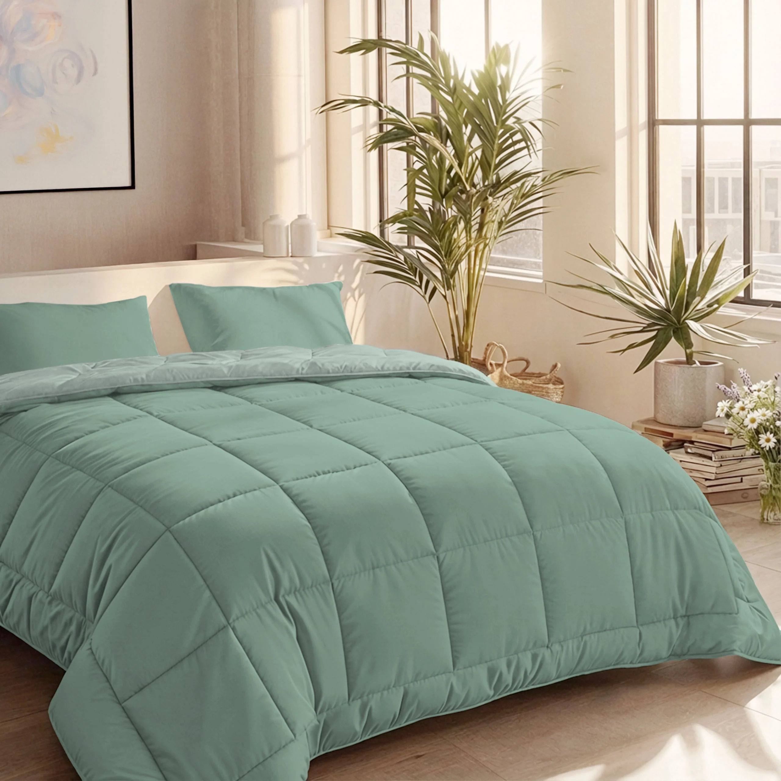 Zelesta Comfort Duo Sommerbettdecke - Mintgrün & Hellgrün - Image 2