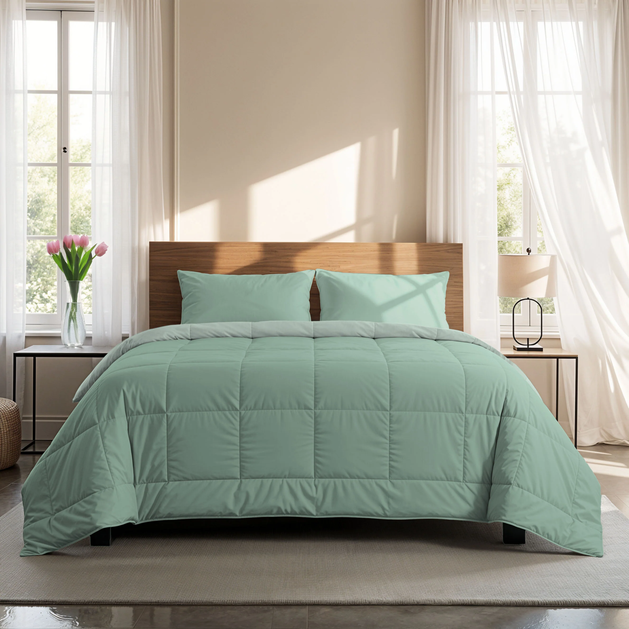 Zelesta Comfort Duo Sommerbettdecke - Mintgrün & Hellgrün - Image 3