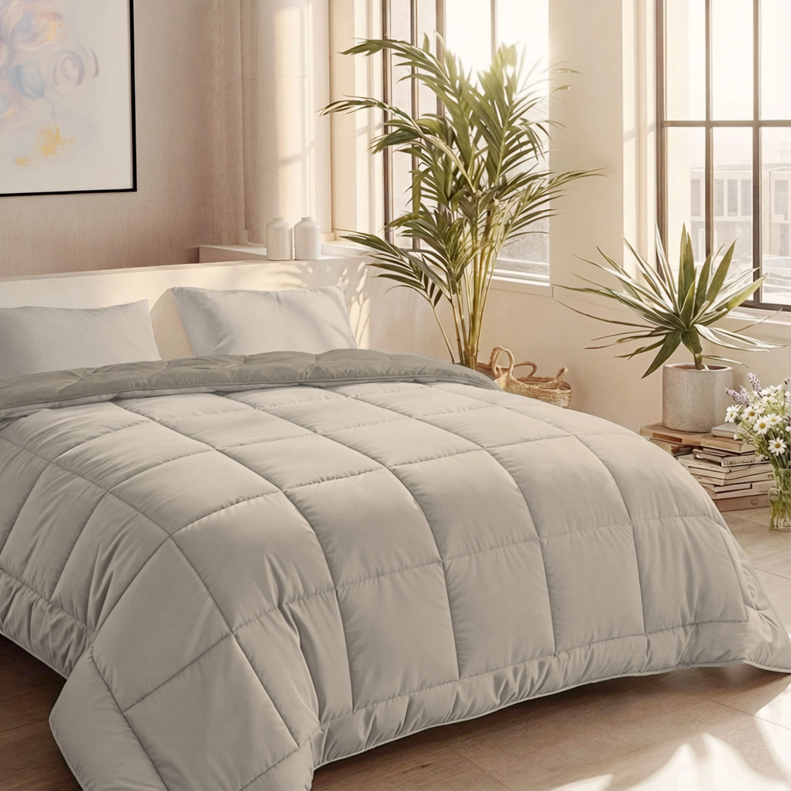 Zelesta Comfort Duo Sommerbettdecke - Taupe & Champagner - Image 2