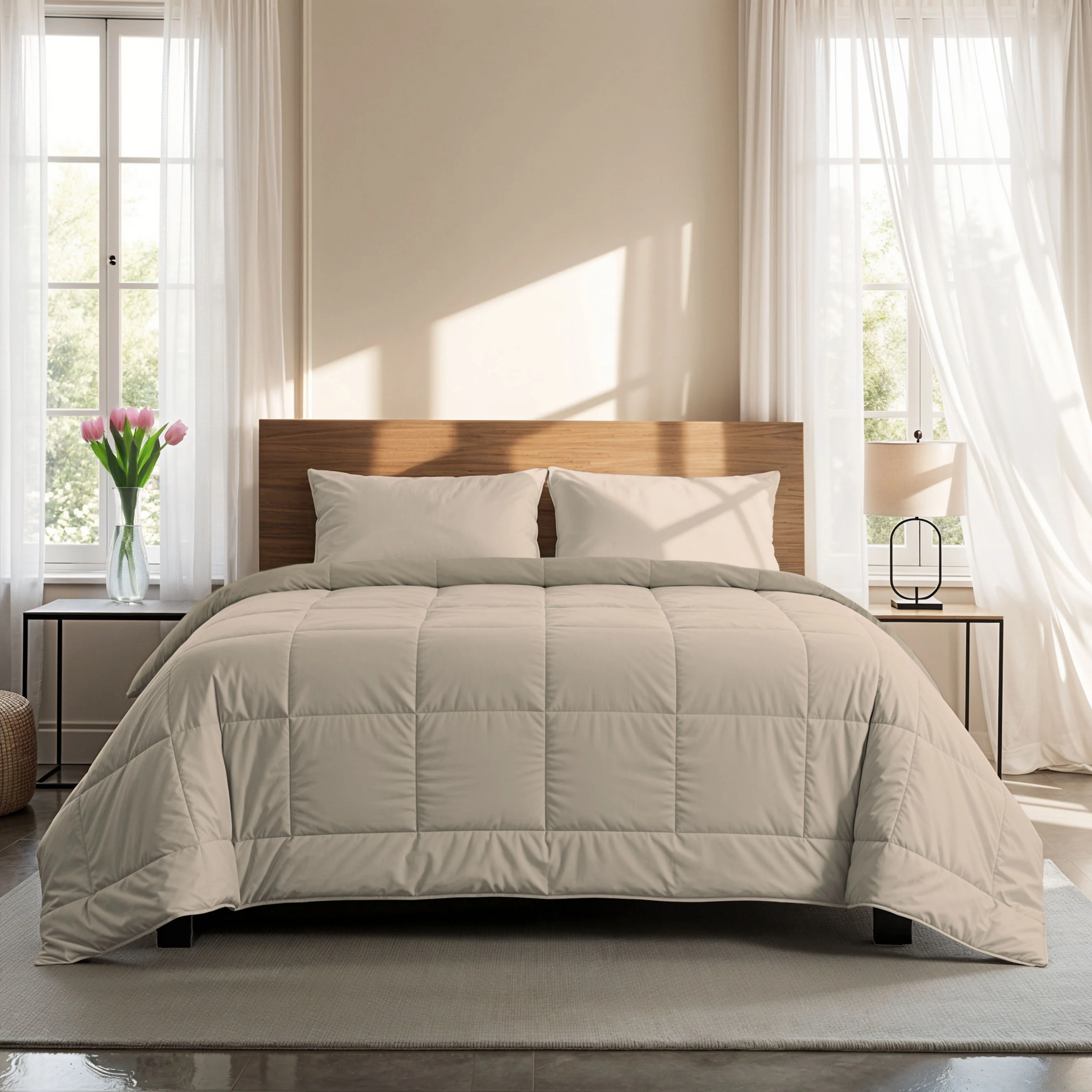 Zelesta Comfort Duo Sommerbettdecke - Taupe & Champagner - Image 3