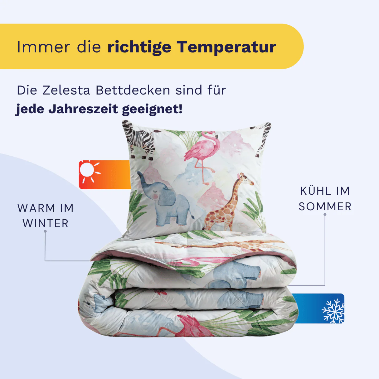 Zelesta Comfort Kids Bettdecke - Colourful Animals - Image 5