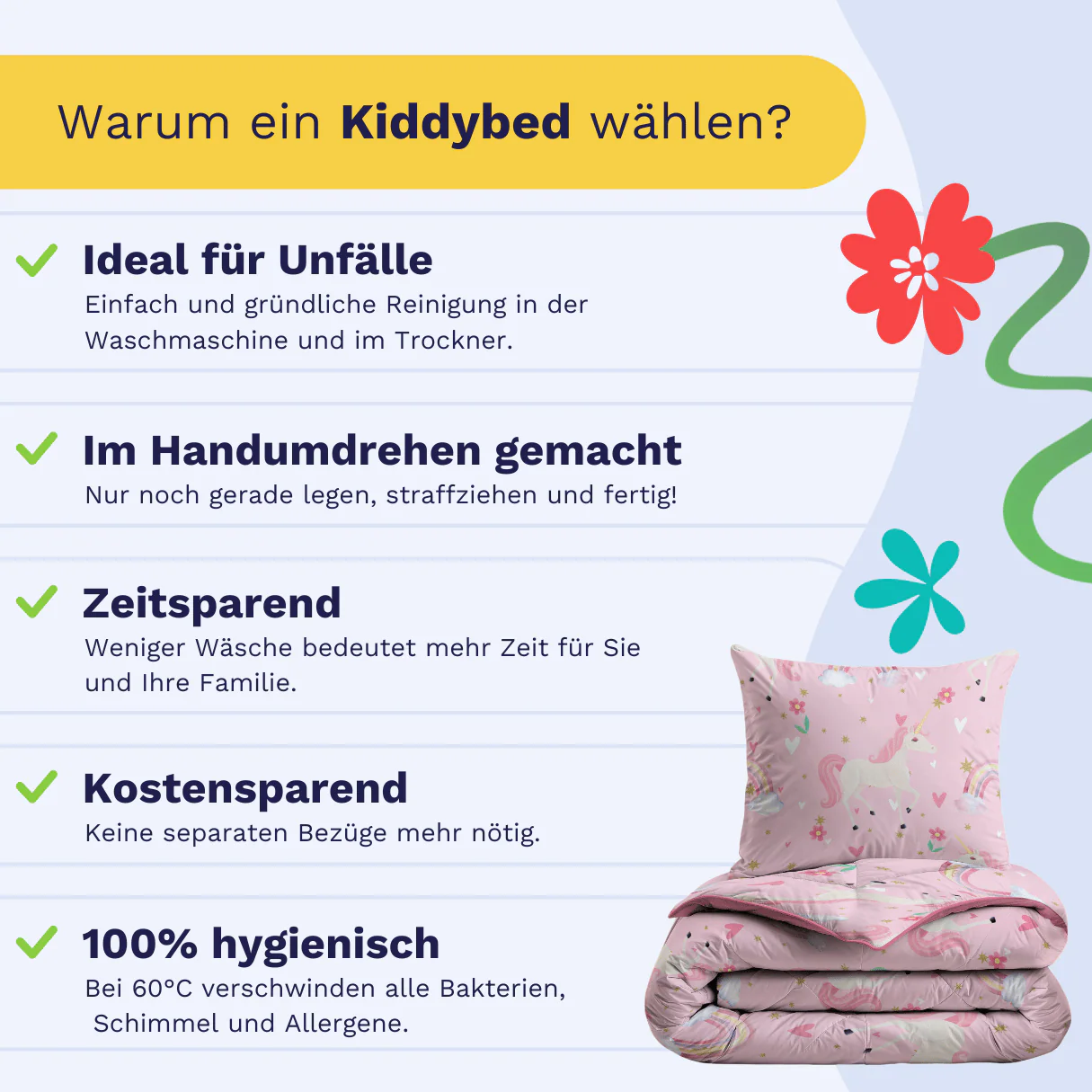 Zelesta Comfort Kids Bettdecke - Rainbow Unicorn - Image 3