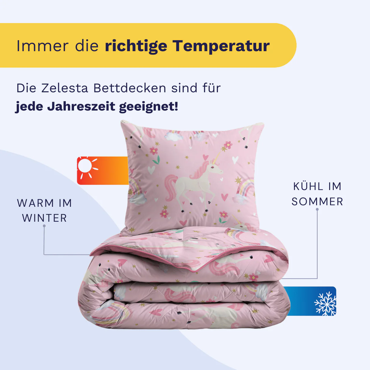 Zelesta Comfort Kids Bettdecke - Rainbow Unicorn - Image 5