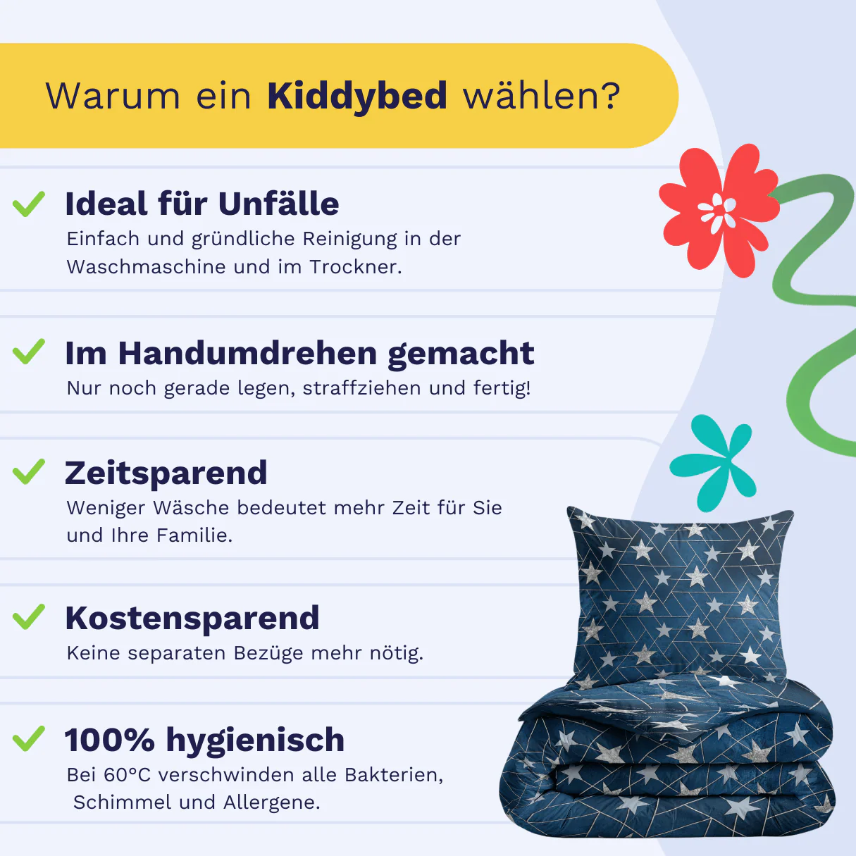 Zelesta Comfort Kids Bettdecke - Silver Stars - Image 4