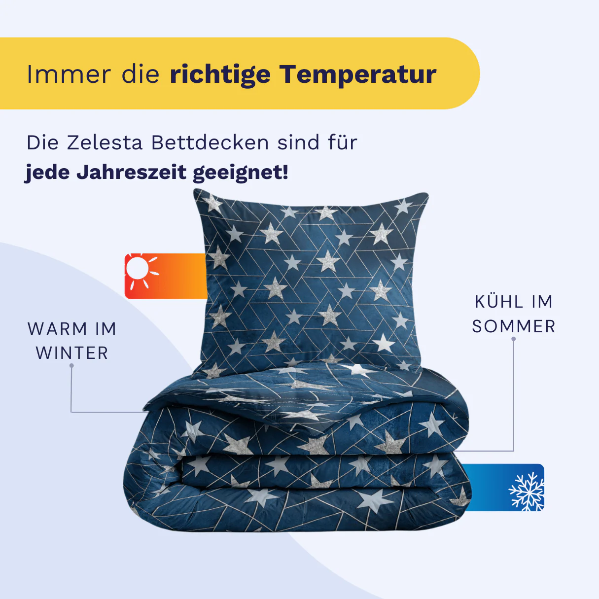 Zelesta Comfort Kids Bettdecke - Silver Stars - Image 5
