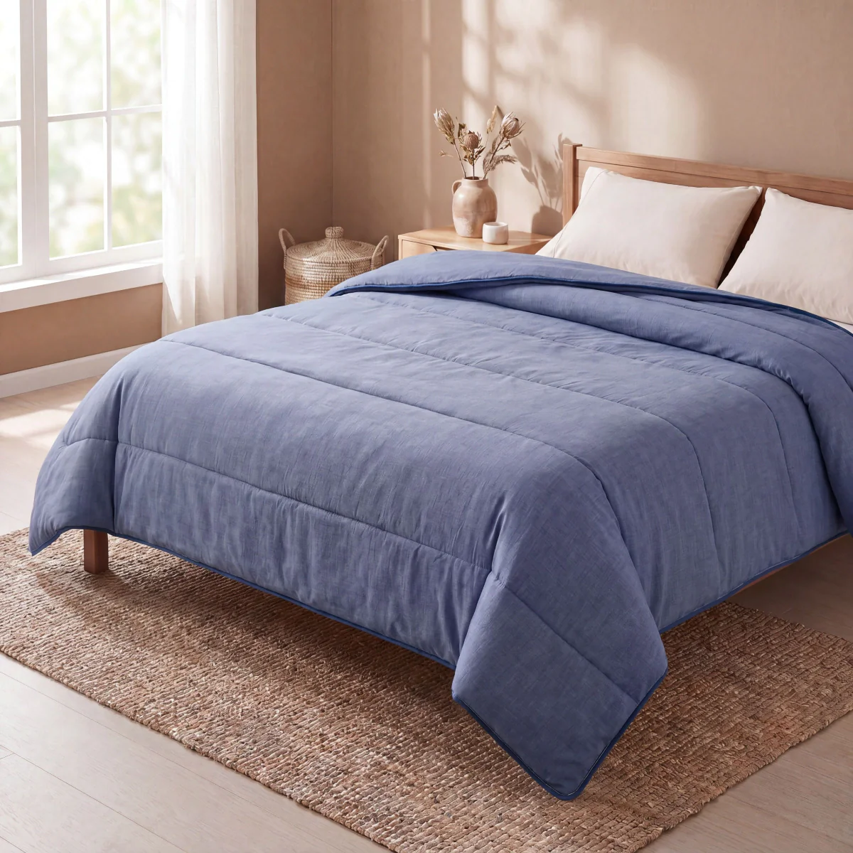 Zelesta Comfort Structur Sommerbettdecke - Denim - Image 5