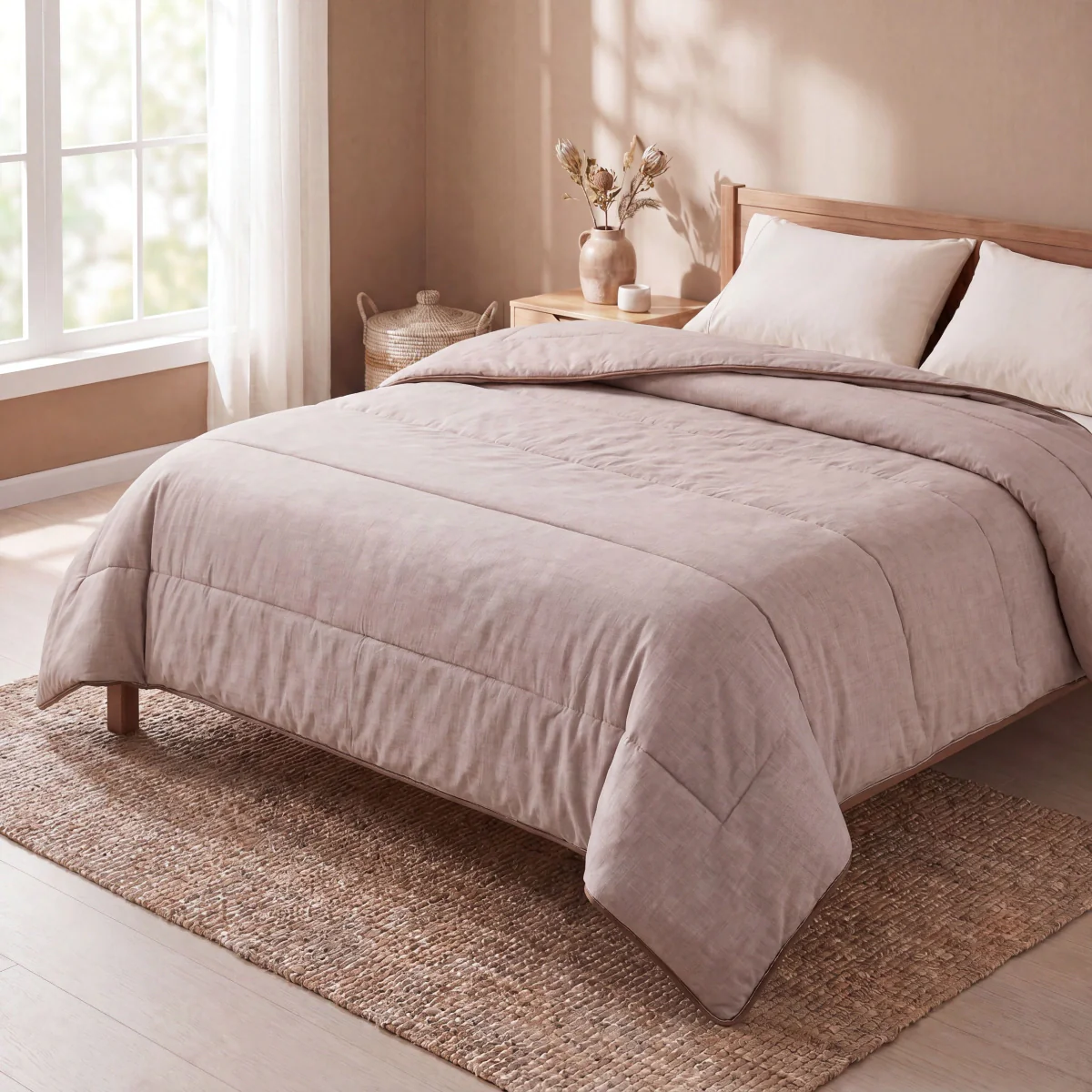 Zelesta Comfort Structur Sommerbettdecke - Taupe - Image 5