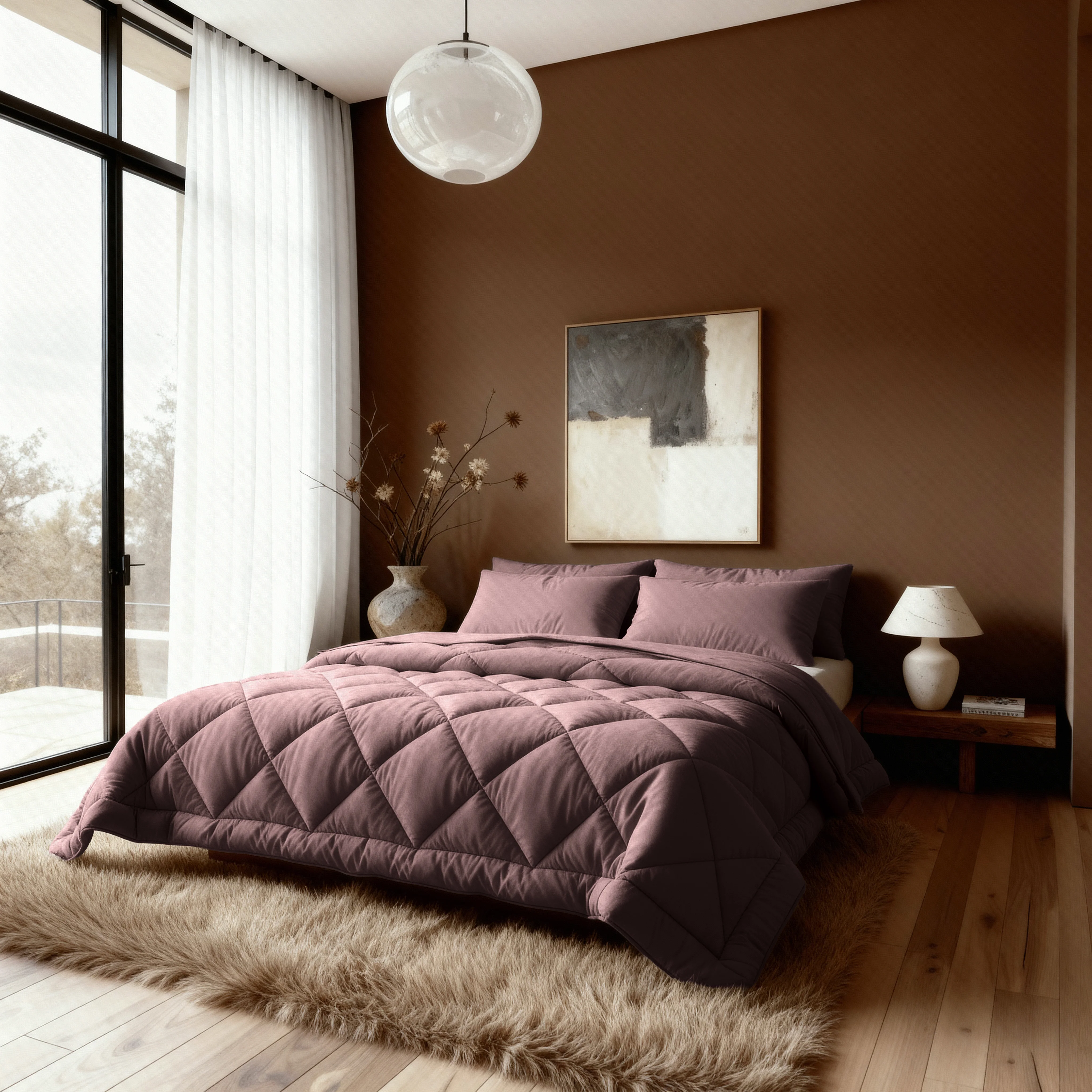 Zelesta Comfort Uni Diamond Bettdecke – Bordeaux - Image 3