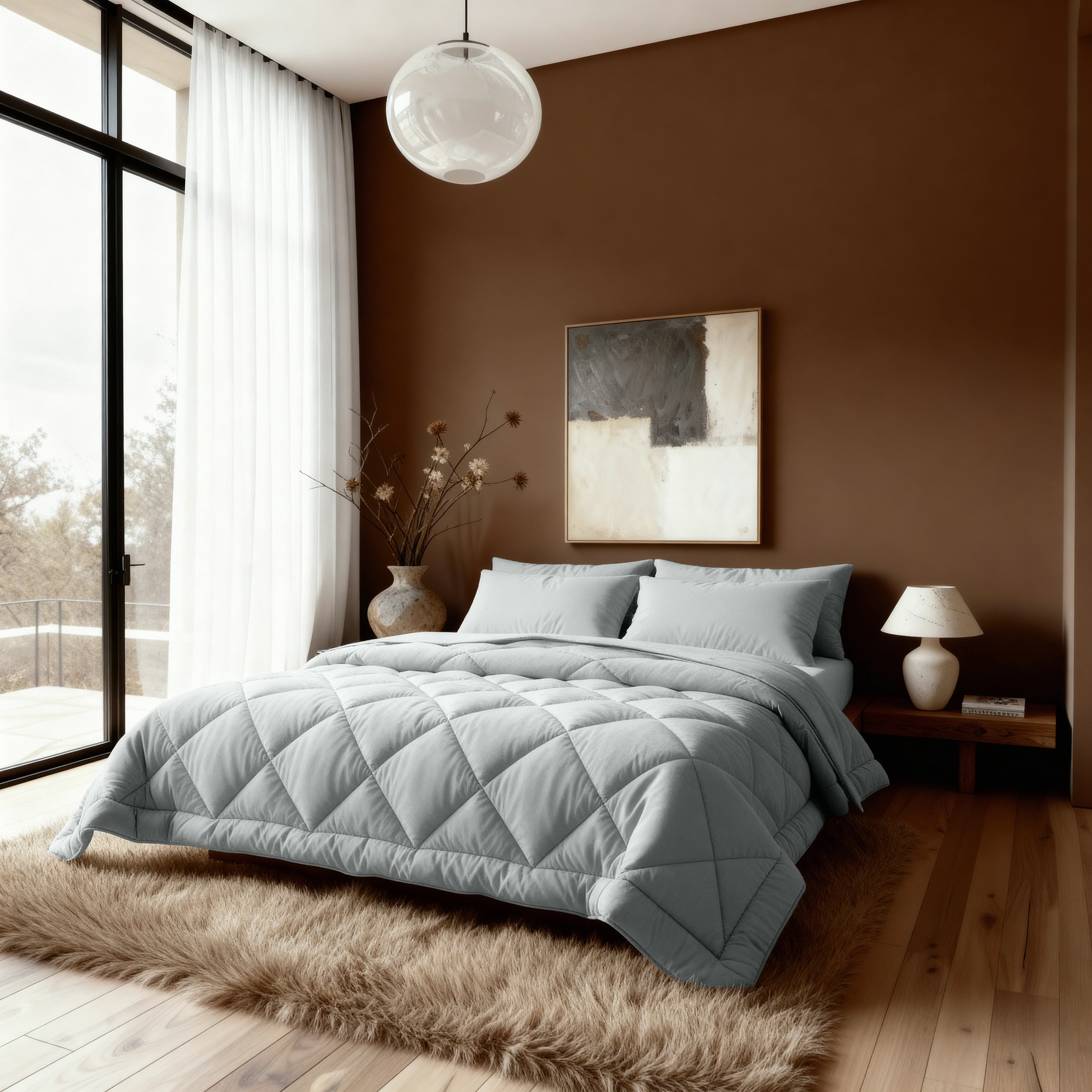Zelesta Comfort Uni Diamond Bettdecke – Grau-Blau - Image 3