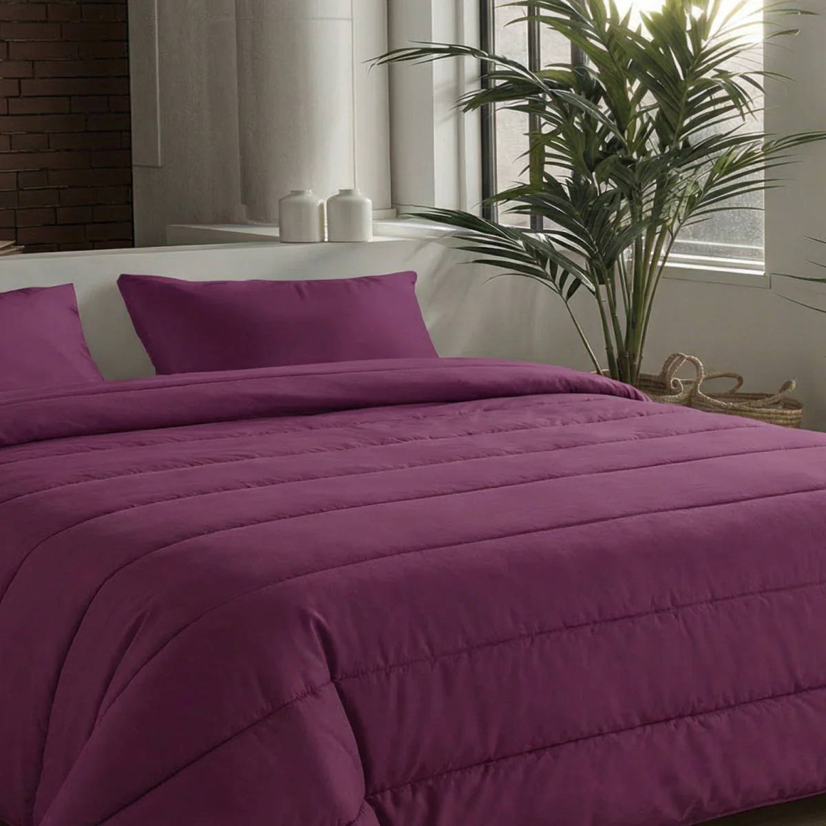 Zelesta Comfort Uni Sommerbettdecke - Bordeauxrot - Image 3