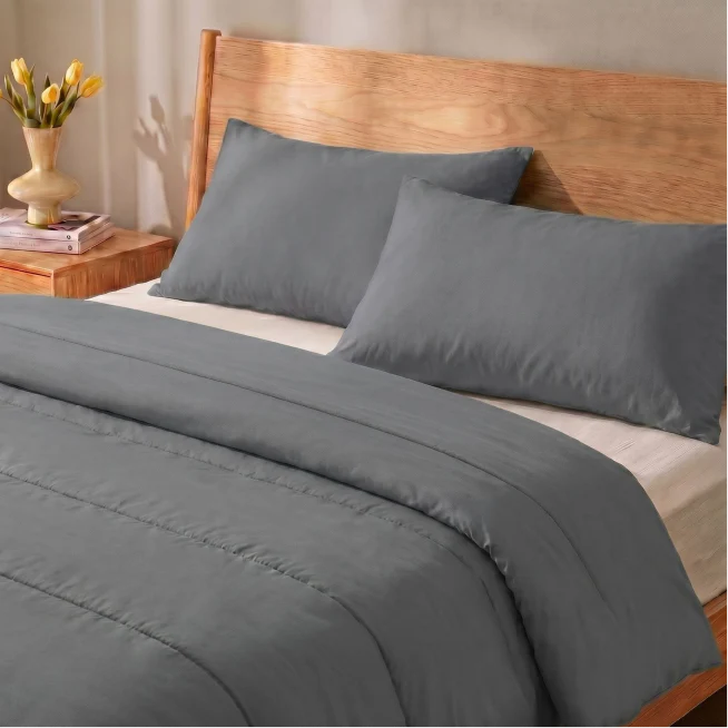 Zelesta Comfort Uni Sommerbettdecke - Steingrau - Image 2