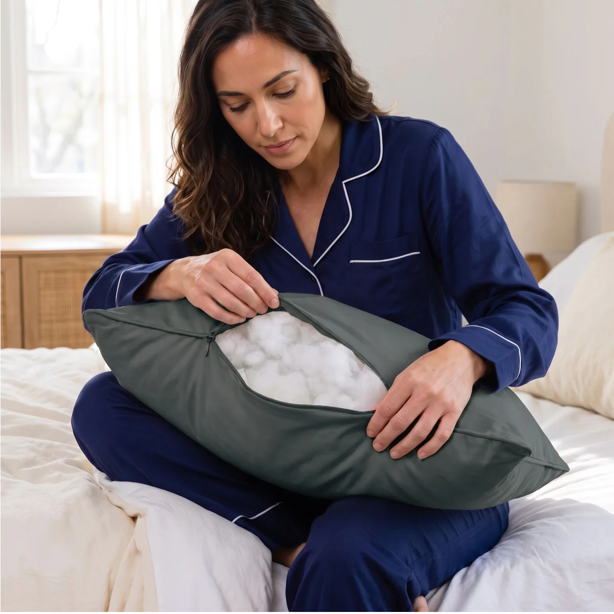 Zelesta Comfort Waschbares & Anpassbares Kopfkissen - Anthrazit - Image 5
