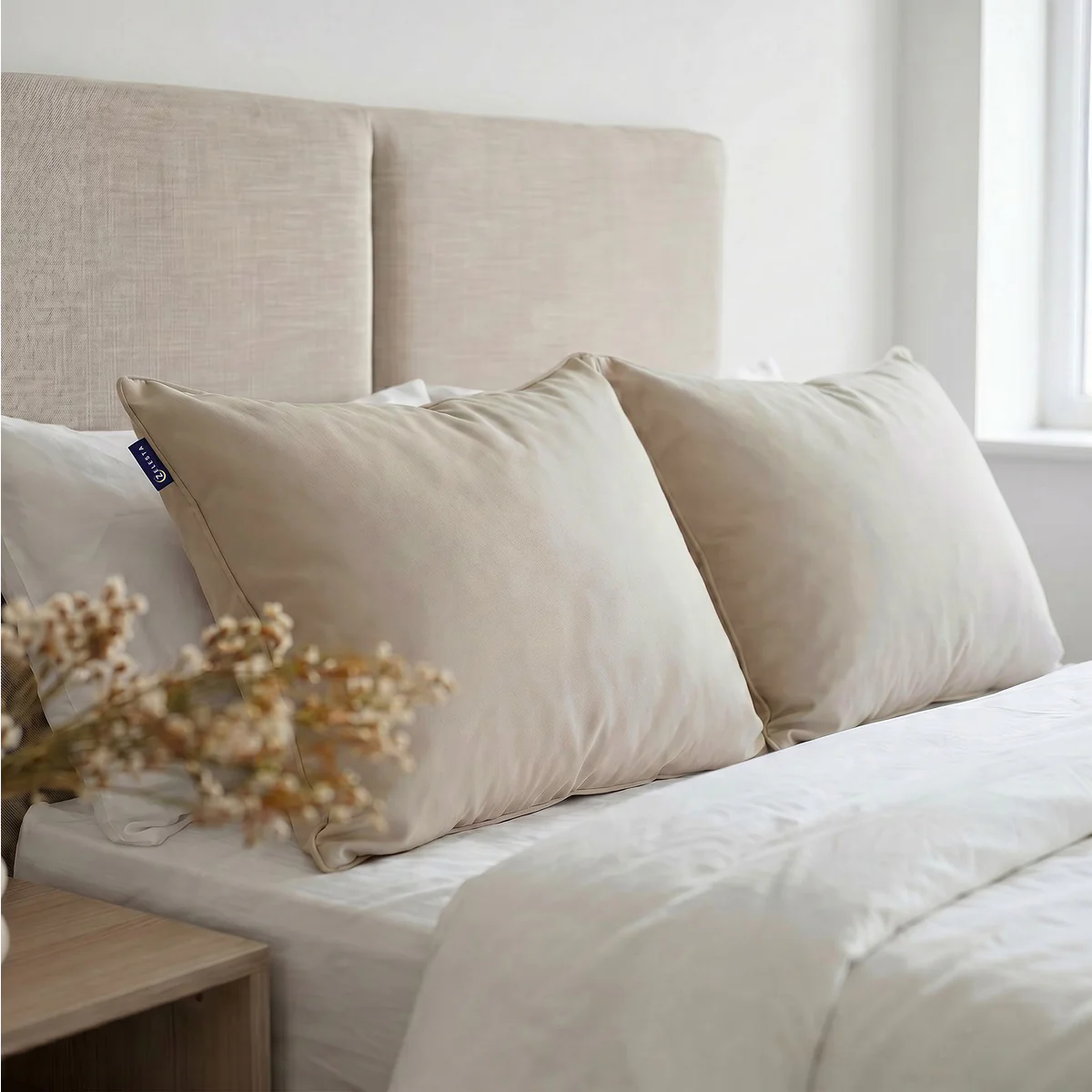 Zelesta Comfort Waschbares & Anpassbares Kopfkissen - Sandbeige - Image 4
