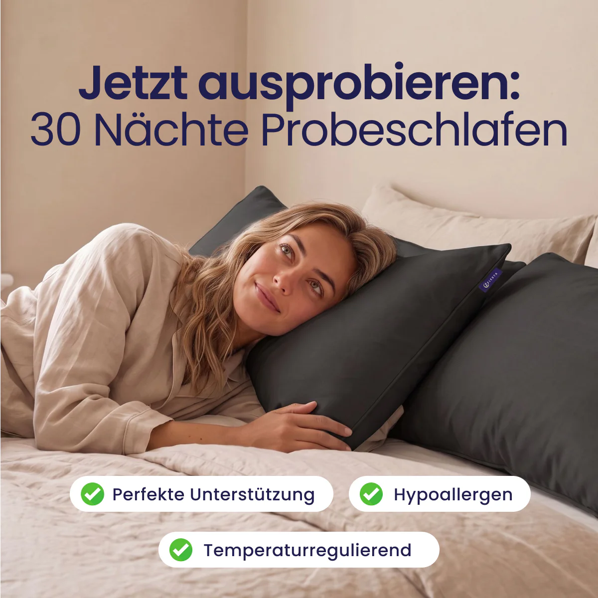 Zelesta Comfort Waschbares & Anpassbares Kopfkissen - Schwarz - Image 6