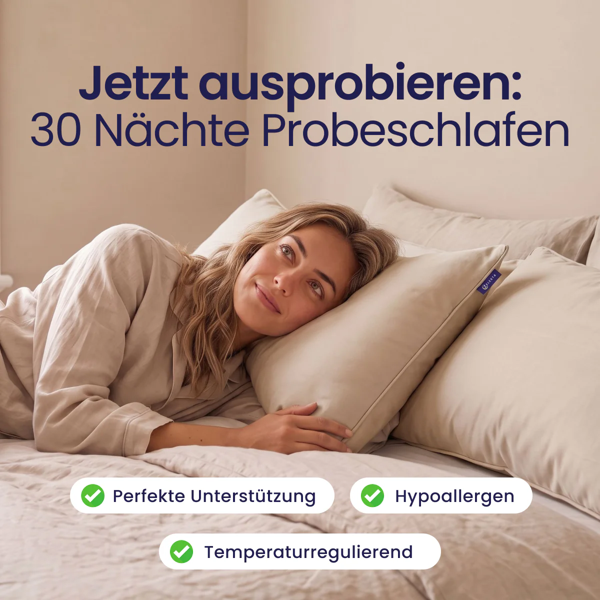 Zelesta Comfort Waschbares & Anpassbares Kopfkissen - Taupe - Image 6