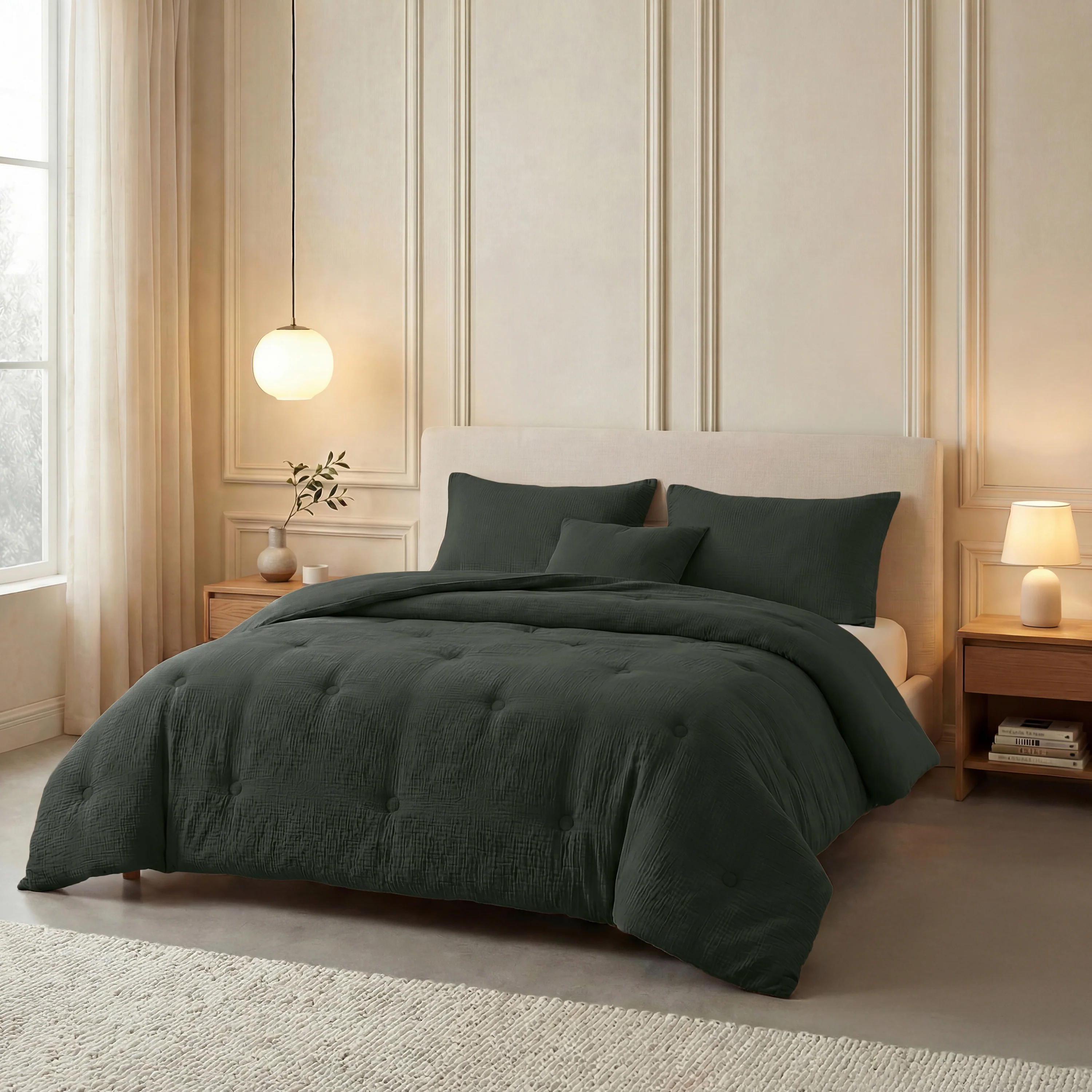 Zelesta Deluxe Musselin-Baumwolle Bettdecke - Grün - Image 3