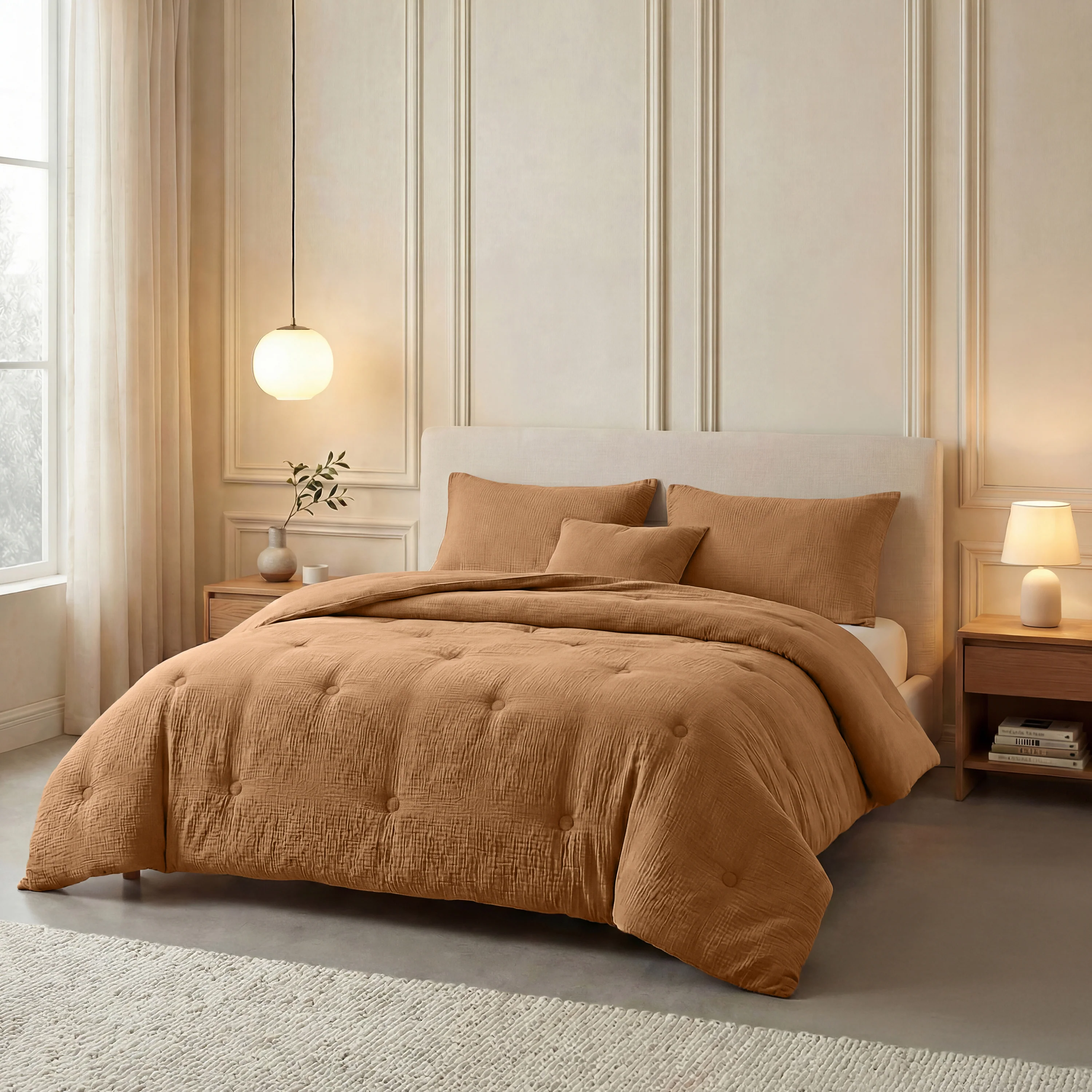 Zelesta Deluxe Musselin-Baumwolle Bettdecke - Terra - Image 3