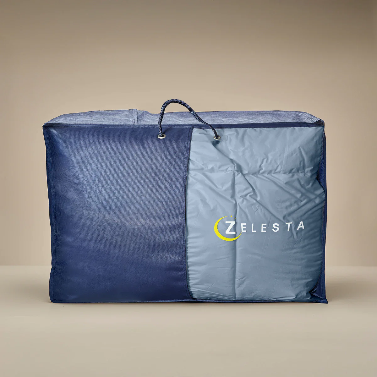 Zelesta Deluxe Duo Perkal-Baumwolle Sommerbettdecke - Traumblau & Creme - Image 5