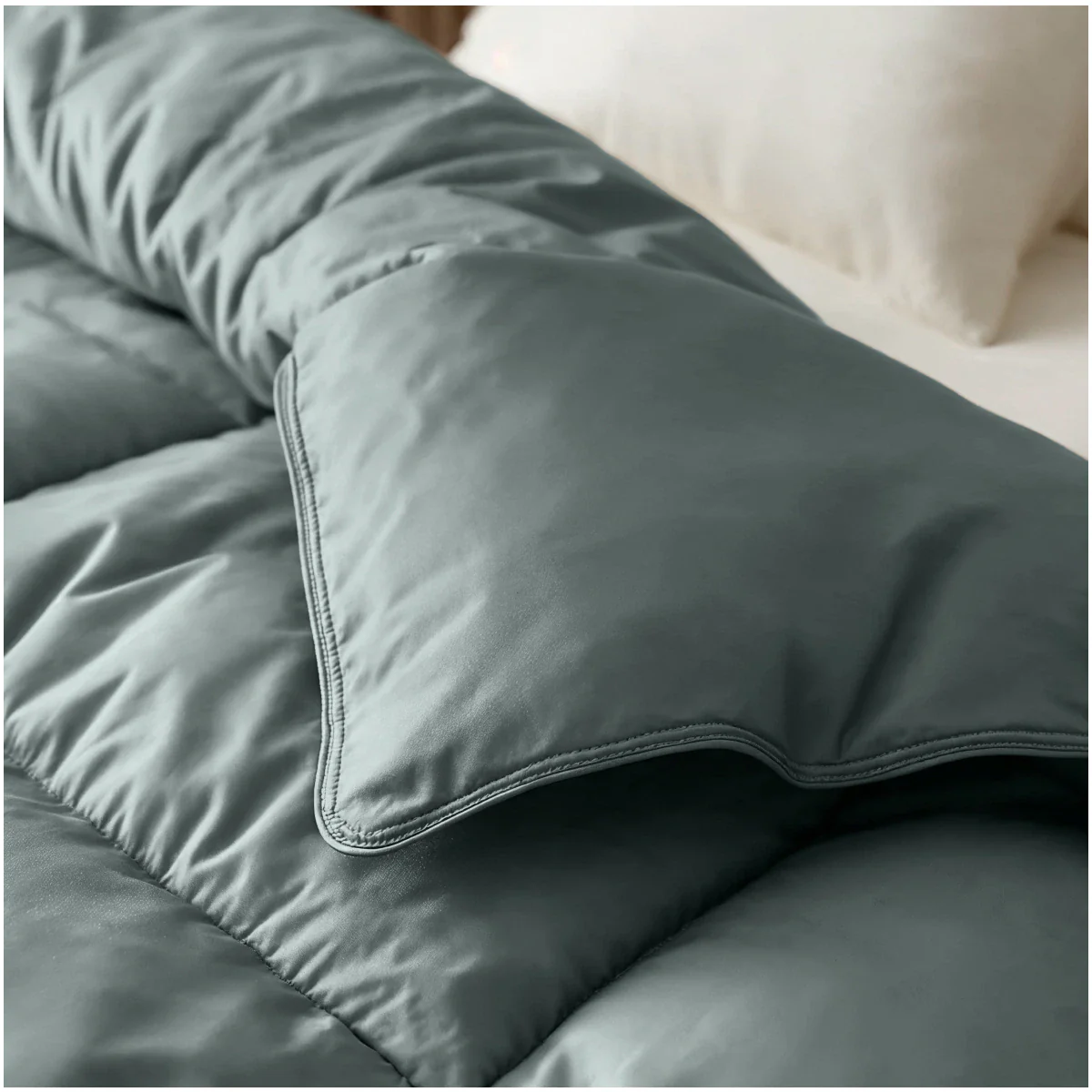 Zelesta Deluxe Uni Baumwollsatin Sommerbettdecke - Grün - Image 4